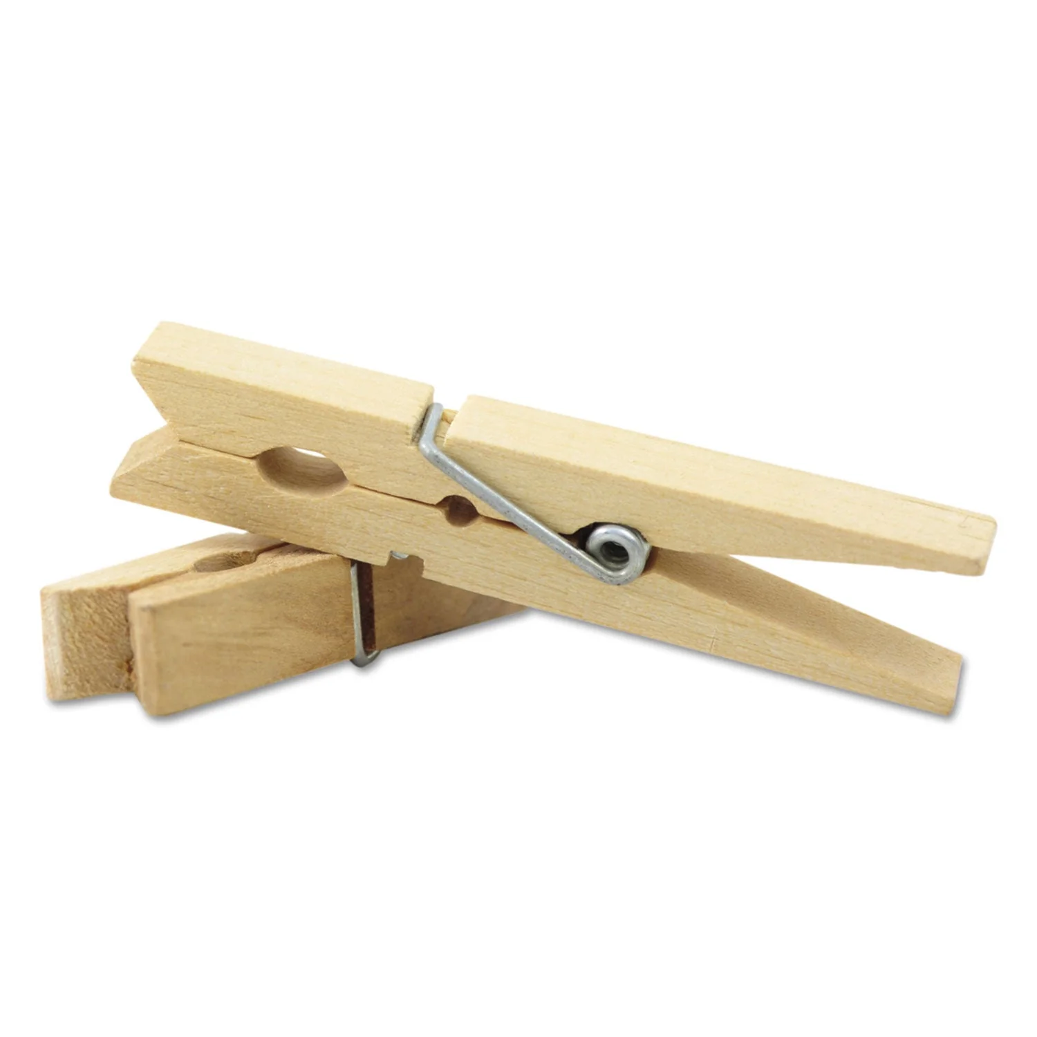 C-47 Wood Spring Clothespins, 3.38" Length, Natural, 50/Pack - Image 2