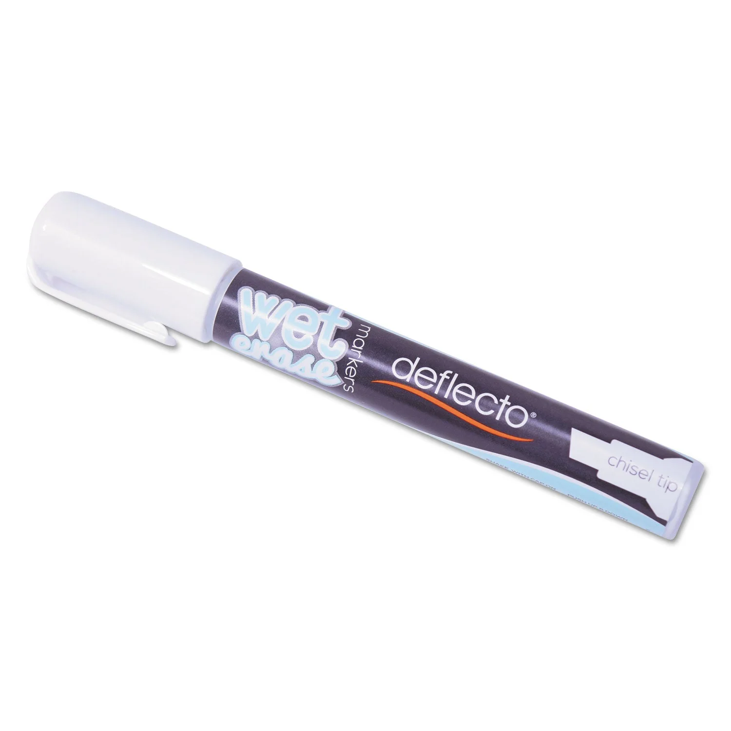 deflecto Wet Erase Markers, Medium Chisel Tip, White, 4/Pack - Image 6