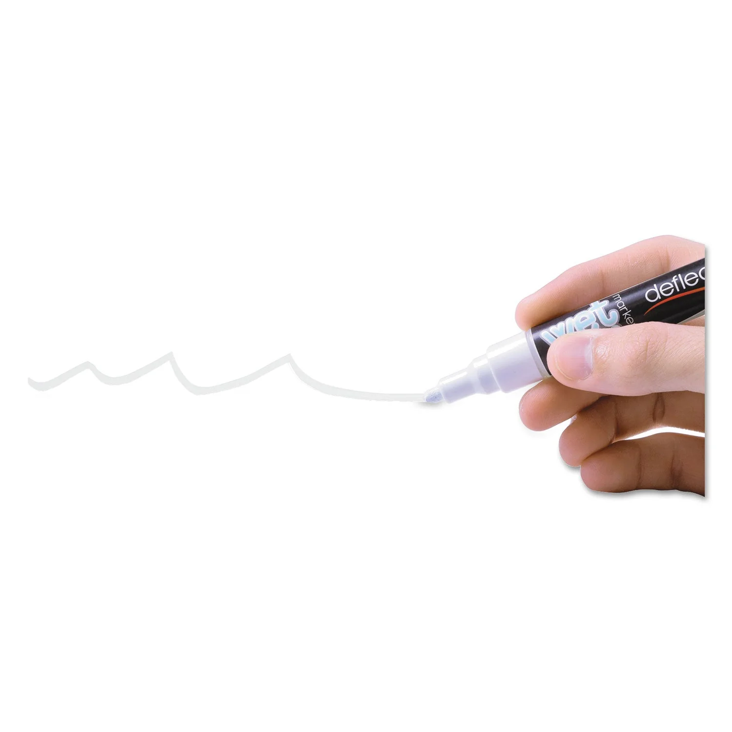 deflecto Wet Erase Markers, Medium Chisel Tip, White, 4/Pack - Image 8