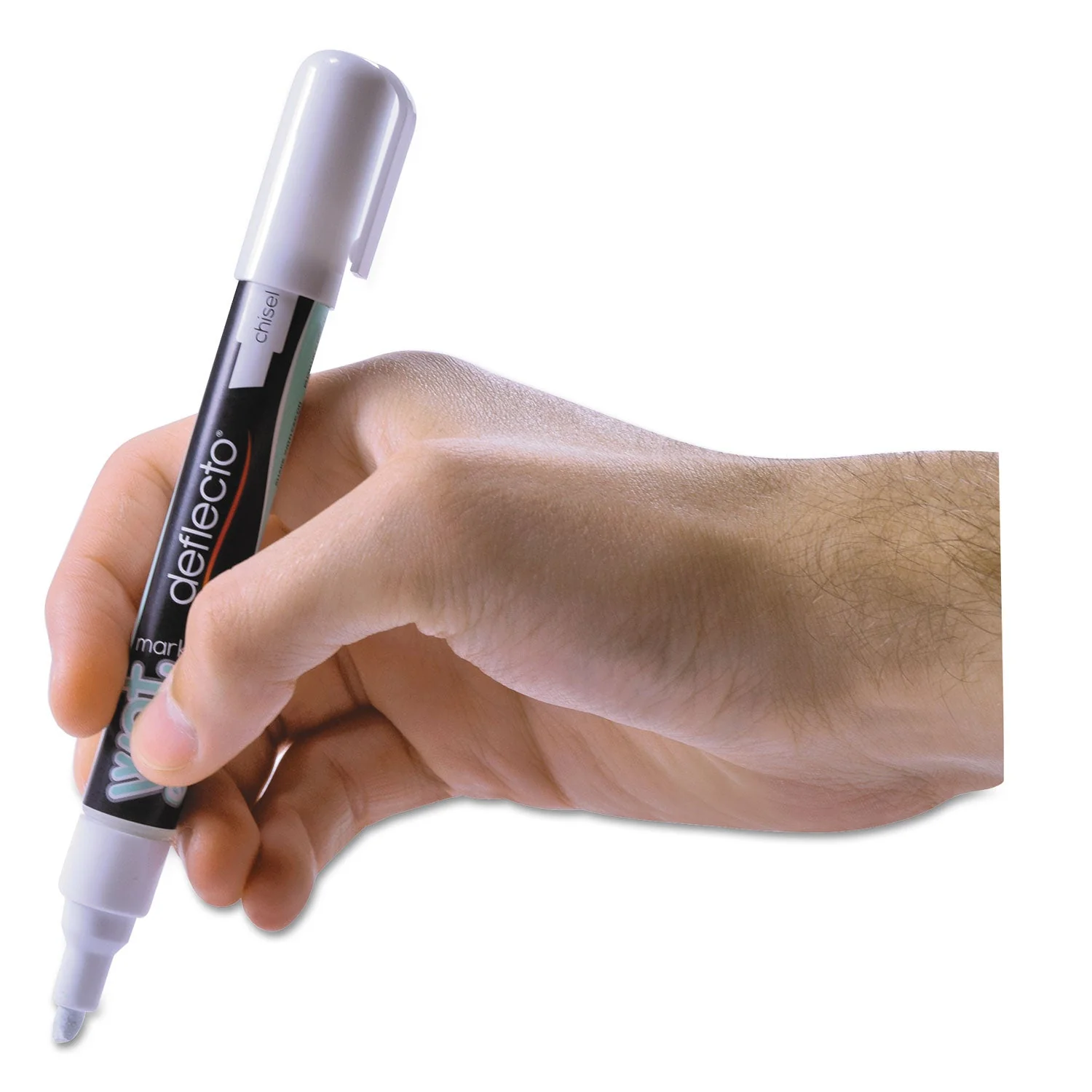 deflecto Wet Erase Markers, Medium Chisel Tip, White, 4/Pack - Image 9