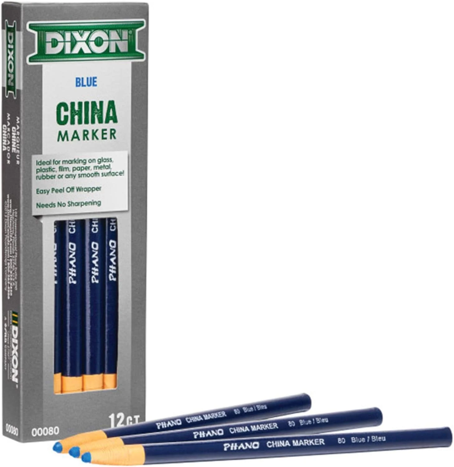 Dixon Phano China Markers - Box of 12 - (Black, Blue, Green, Red, White, Yellow) - Image 11