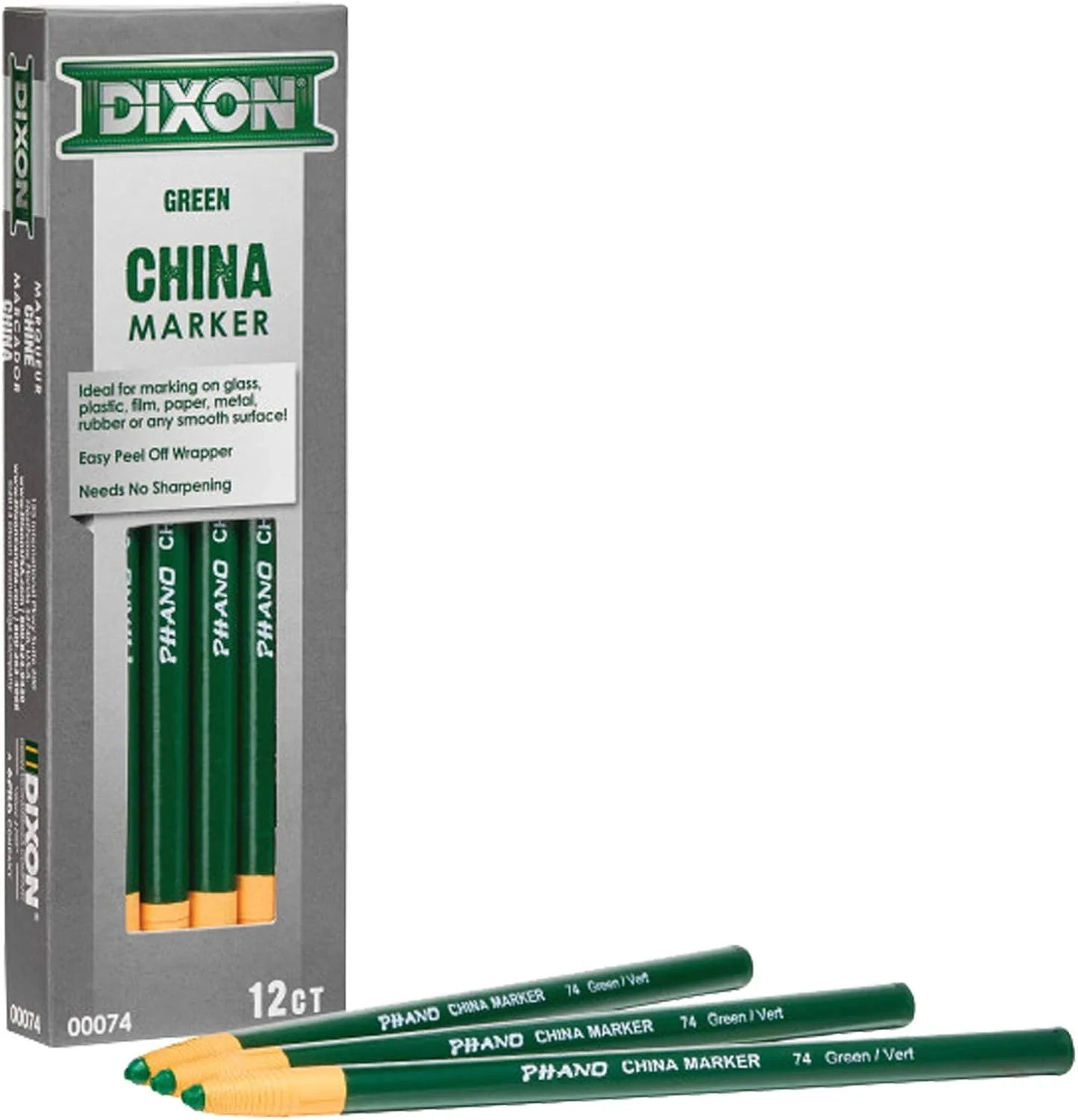 Dixon Phano China Markers - Box of 12 - (Black, Blue, Green, Red, White, Yellow) - Image 12