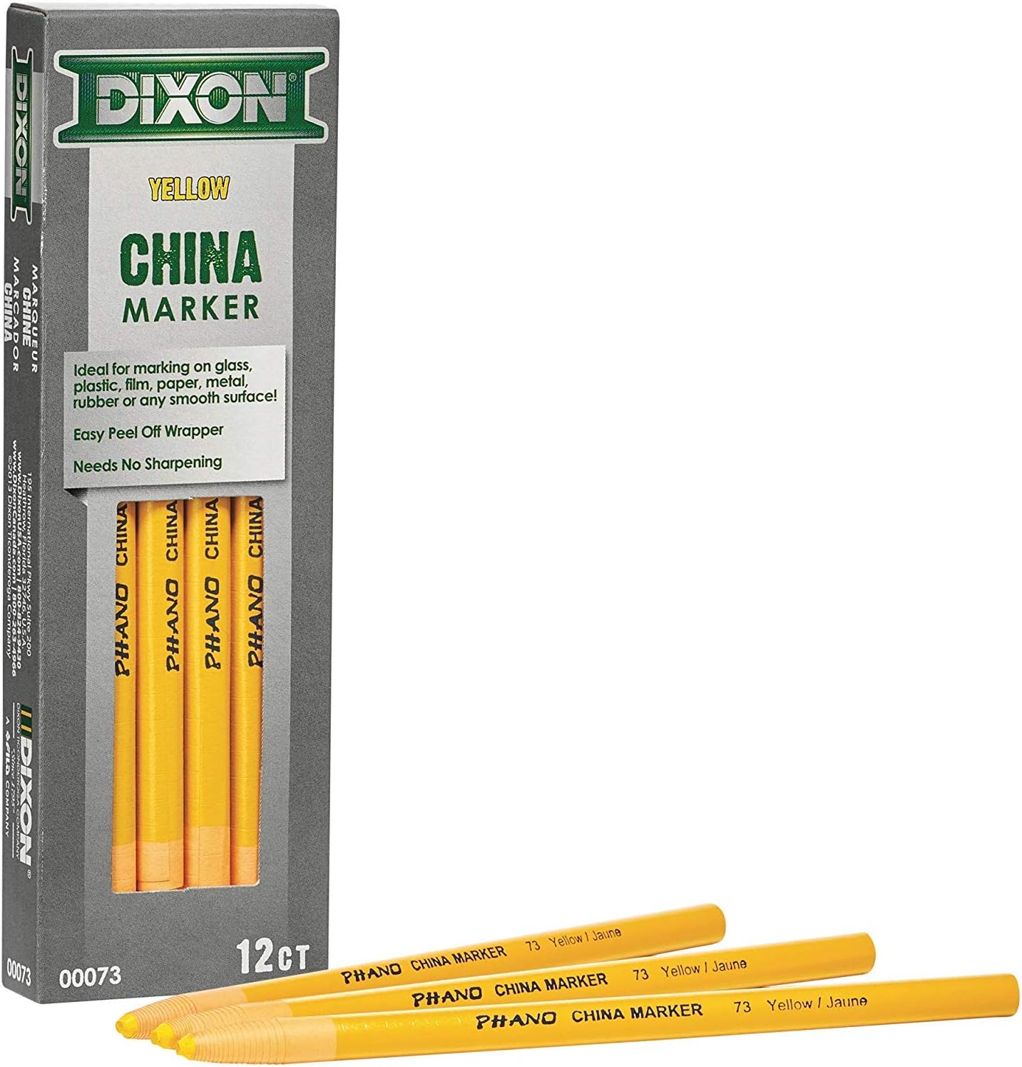 Dixon Phano China Markers - Box of 12 - (Black, Blue, Green, Red, White, Yellow) - Image 13