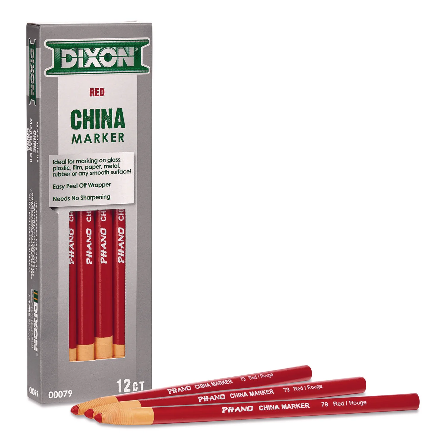 Dixon Phano China Markers - Box of 12 - (Black, Blue, Green, Red, White, Yellow) - Image 6