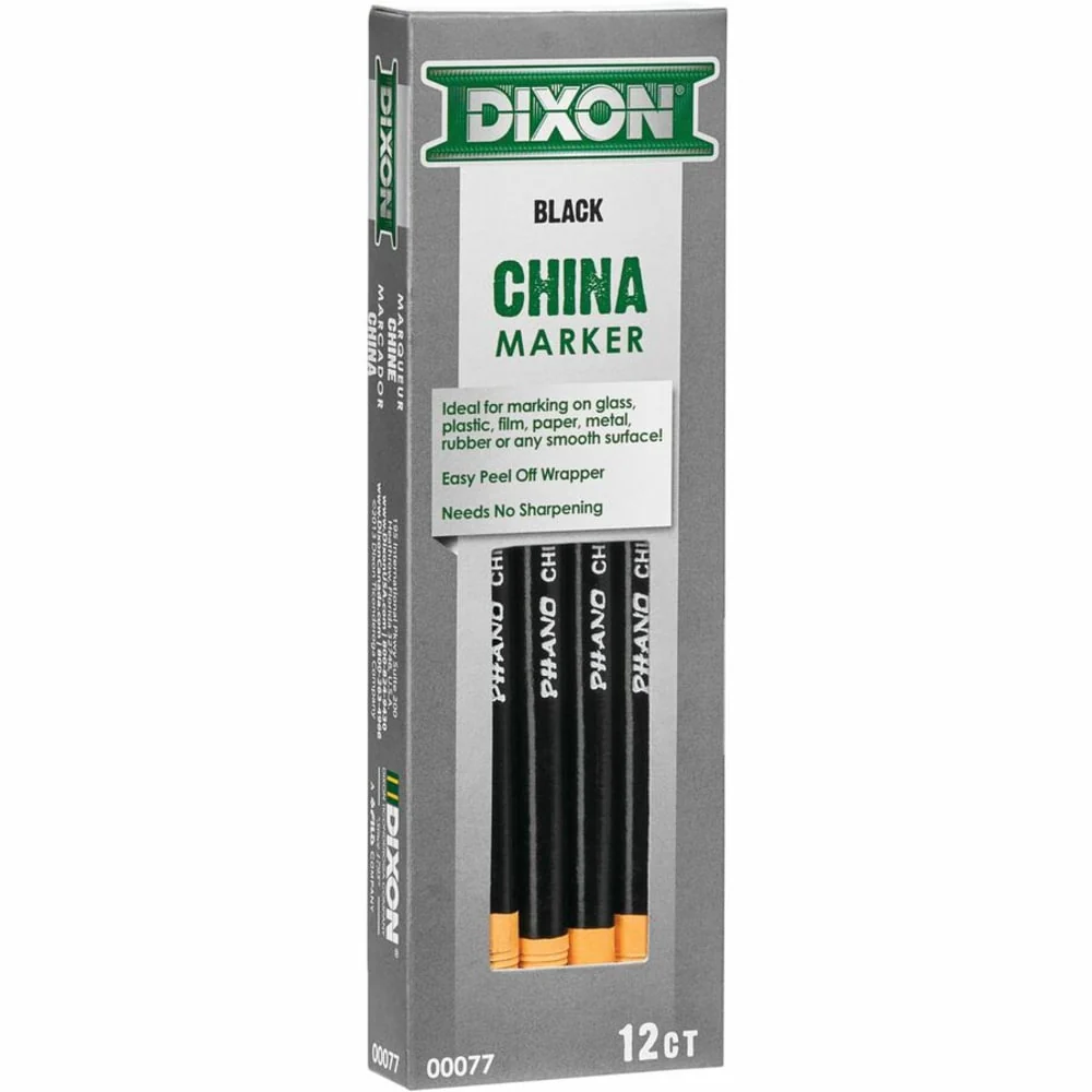 Dixon Phano China Markers - Box of 12 - (Black, Blue, Green, Red, White, Yellow) - Image 8