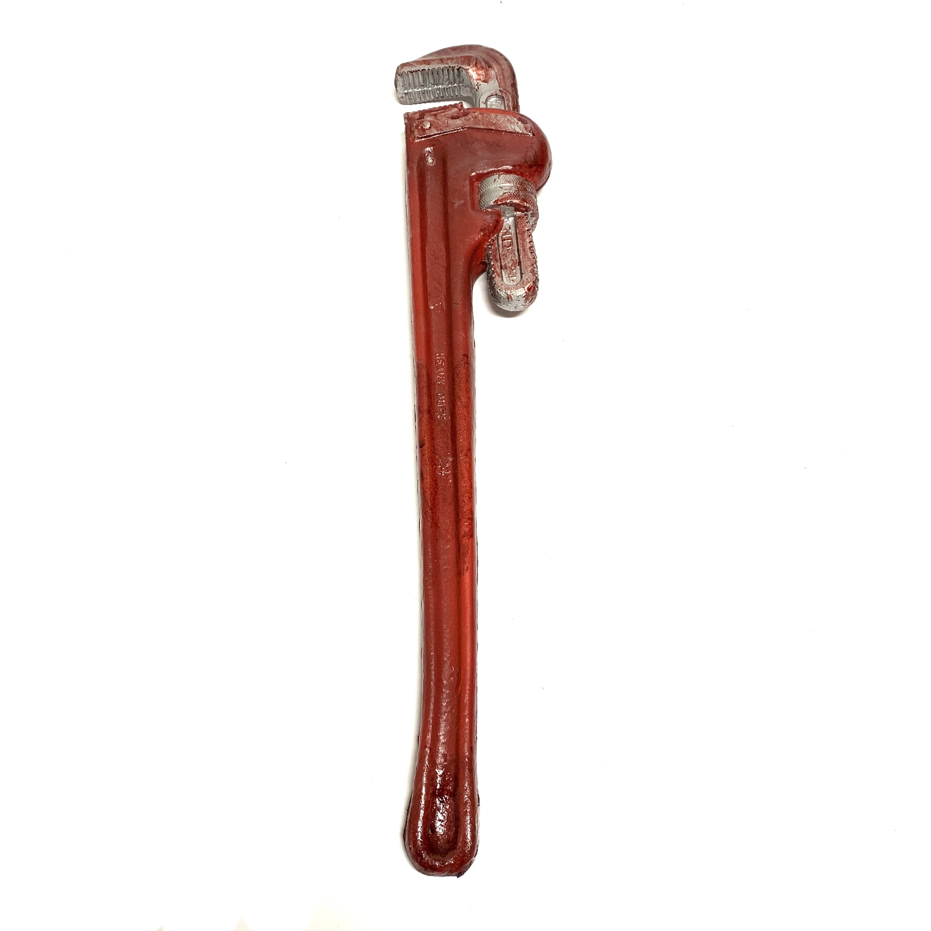 Extra Large Foam Rubber Stunt 24 Inch Pipe Wrench Prop (Red, Red Rust, Bloodied) - Image 18
