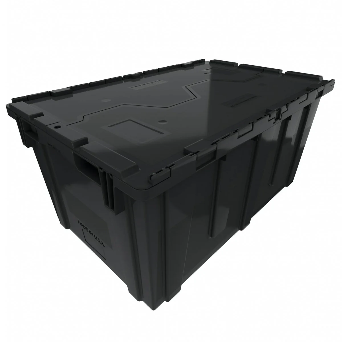 Extra Large 2.5CU FT / 18.75 Gallon Heavy-Duty Attached Lid Tote (Black, Blue, Green, Grey, Red) - Image 4