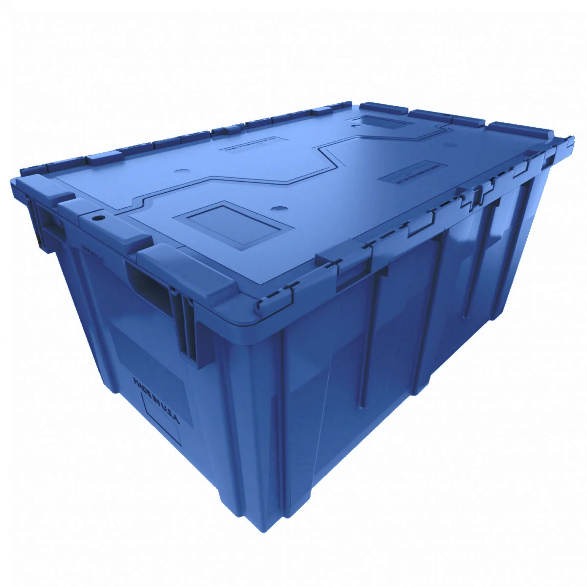 Extra Large 2.5CU FT / 18.75 Gallon Heavy-Duty Attached Lid Tote (Black, Blue, Green, Grey, Red) - Image 5