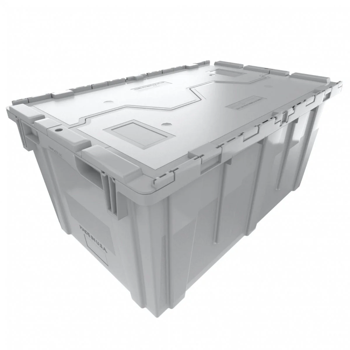 Extra Large 2.5CU FT / 18.75 Gallon Heavy-Duty Attached Lid Tote (Black, Blue, Green, Grey, Red) - Image 7