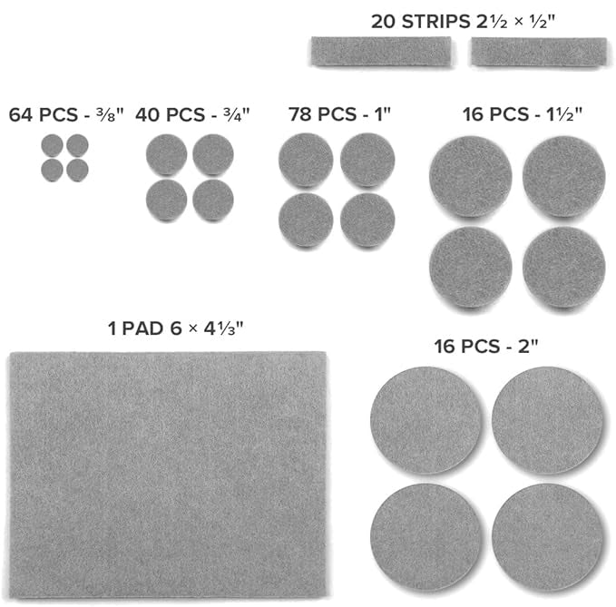 Felt Sound Dampening Furniture Pads (Black, Brown, Grey, Tan, White) - Image 4