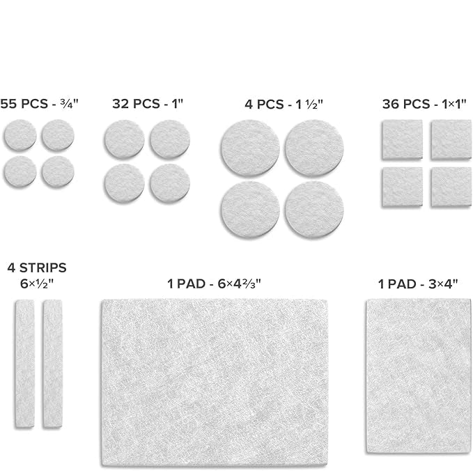 Felt Sound Dampening Furniture Pads (Black, Brown, Grey, Tan, White) - Image 5