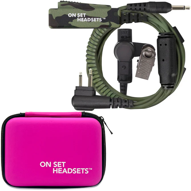 On Set Headsets™️ FilmPro X Comtek Walkie Headset M1 w/3.5mm Input (Green Camouflage) and FREE Case (Various Colors) - Image 10