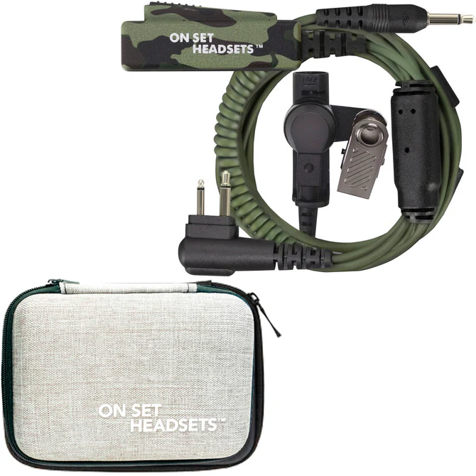 On Set Headsets™️ FilmPro X Comtek Walkie Headset M1 w/3.5mm Input (Green Camouflage) and FREE Case (Various Colors) - Image 5