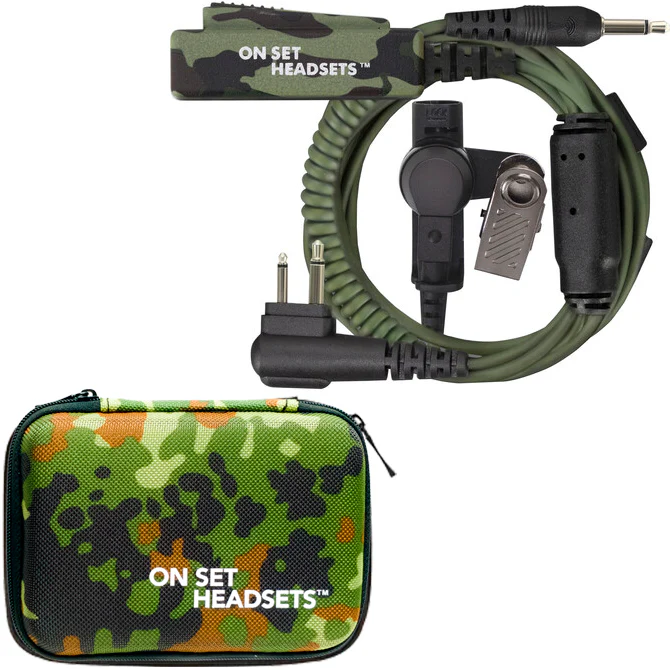On Set Headsets™️ FilmPro X Comtek Walkie Headset M1 w/3.5mm Input (Green Camouflage) and FREE Case (Various Colors) - Image 6