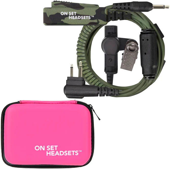 On Set Headsets™️ FilmPro X Comtek Walkie Headset M1 w/3.5mm Input (Green Camouflage) and FREE Case (Various Colors) - Image 7
