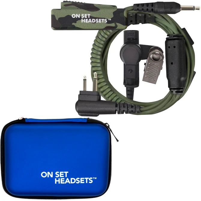 On Set Headsets™️ FilmPro X Comtek Walkie Headset M1 w/3.5mm Input (Green Camouflage) and FREE Case (Various Colors) - Image 8