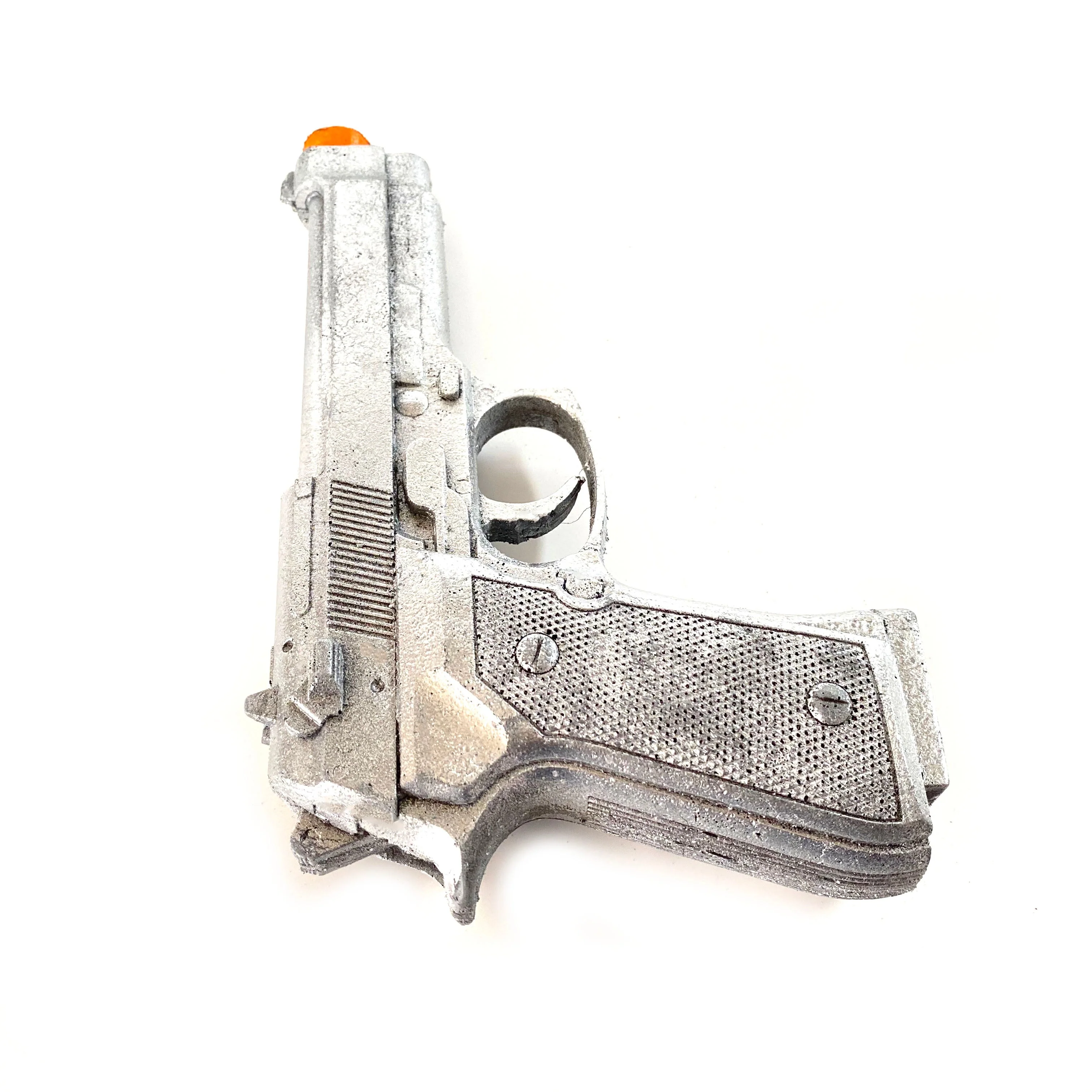 Foam Rubber Beretta 9mm Semi Automatic Style Inert Handgun Prop (Black, Silver, Apocalyptic) - Image 12