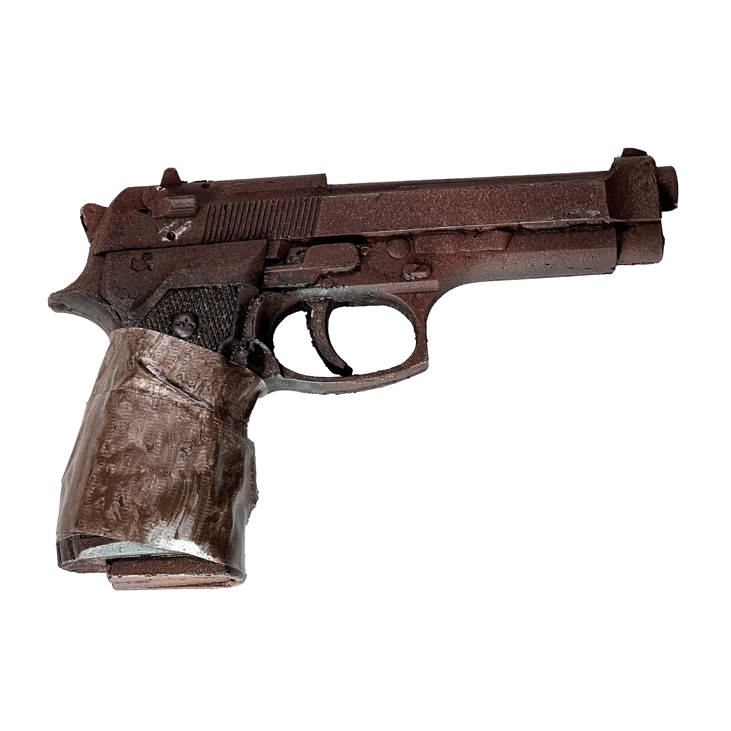 Foam Rubber Beretta 9mm Semi Automatic Style Inert Handgun Prop (Black, Silver, Apocalyptic) - Image 15