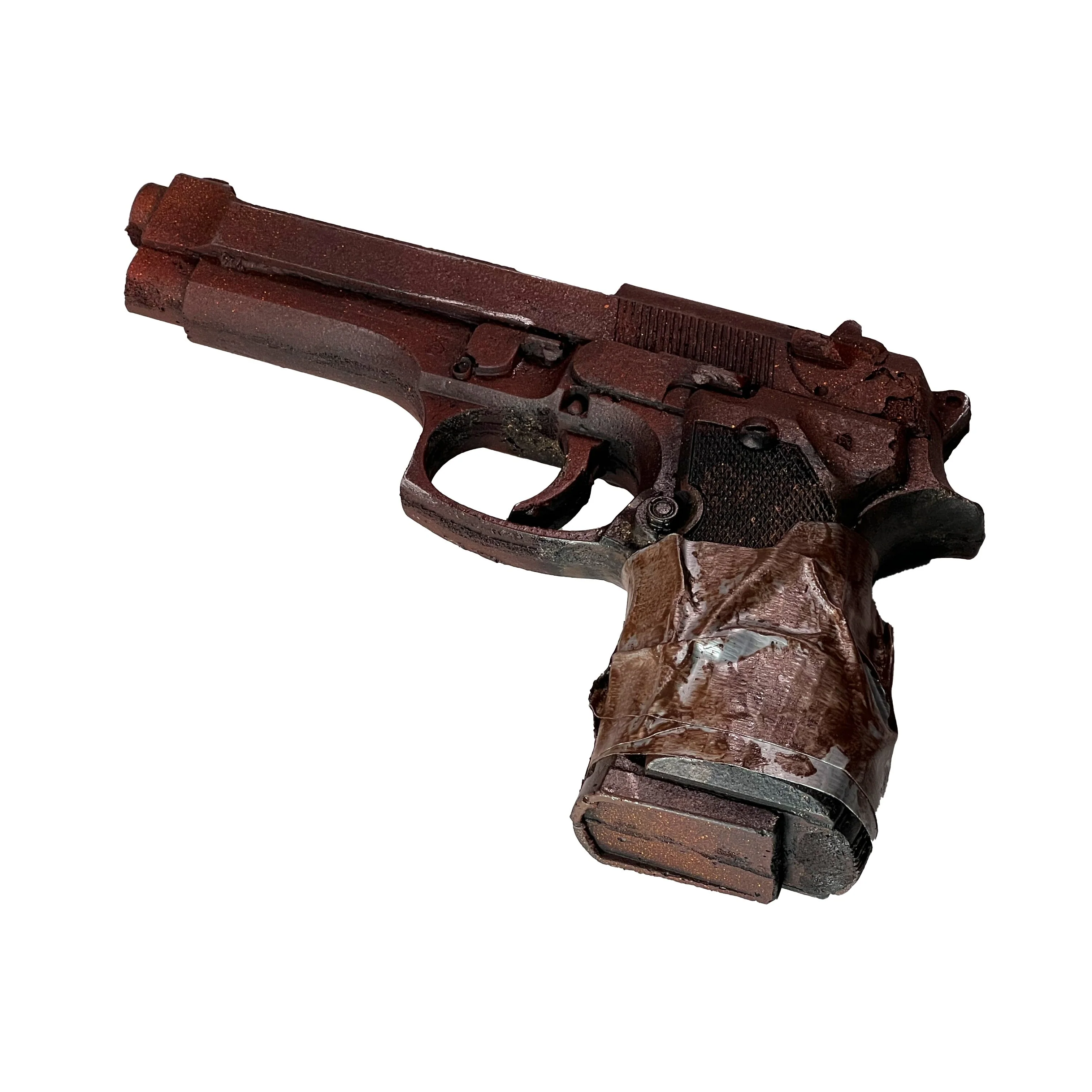 Foam Rubber Beretta 9mm Semi Automatic Style Inert Handgun Prop (Black, Silver, Apocalyptic) - Image 16