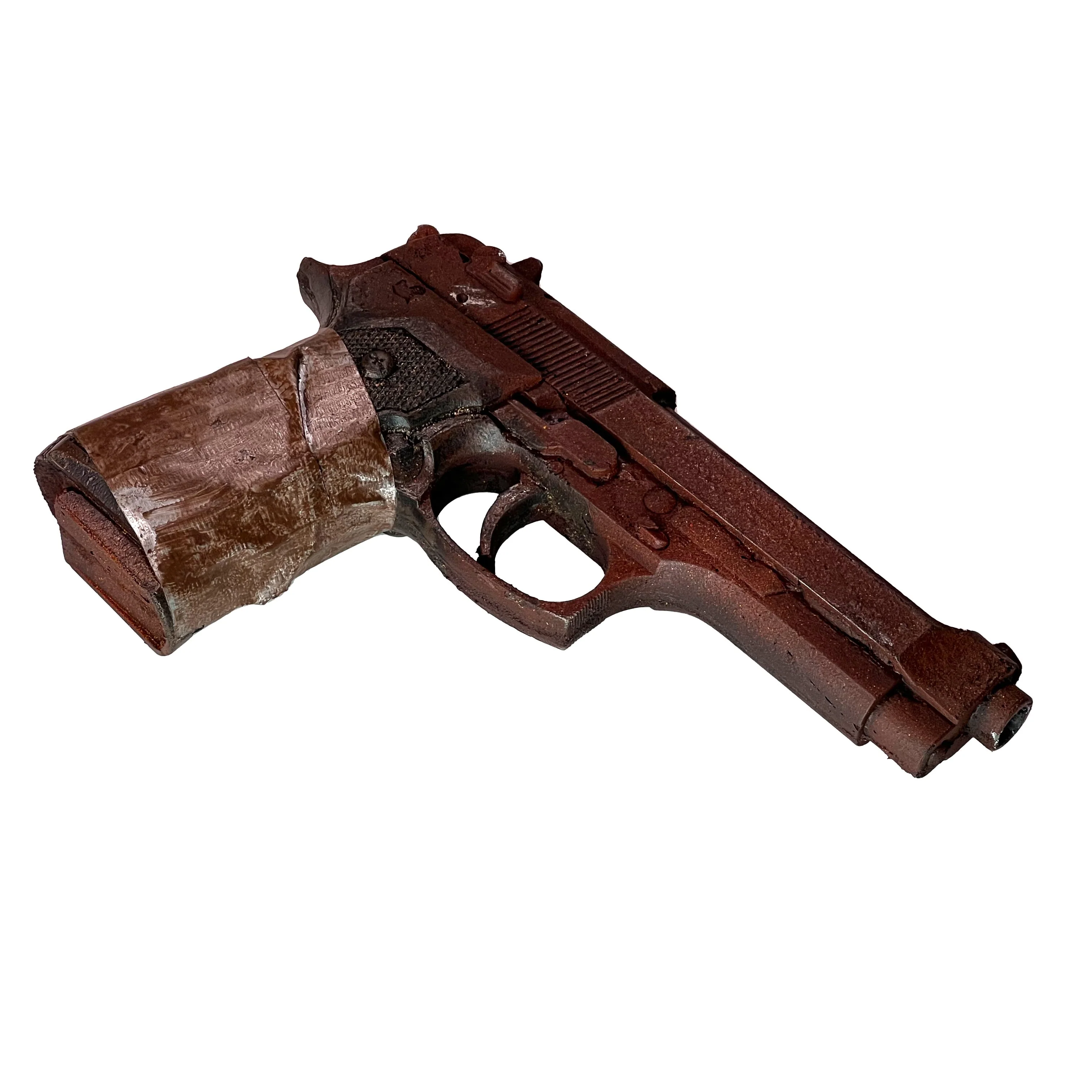 Foam Rubber Beretta 9mm Semi Automatic Style Inert Handgun Prop (Black, Silver, Apocalyptic) - Image 17