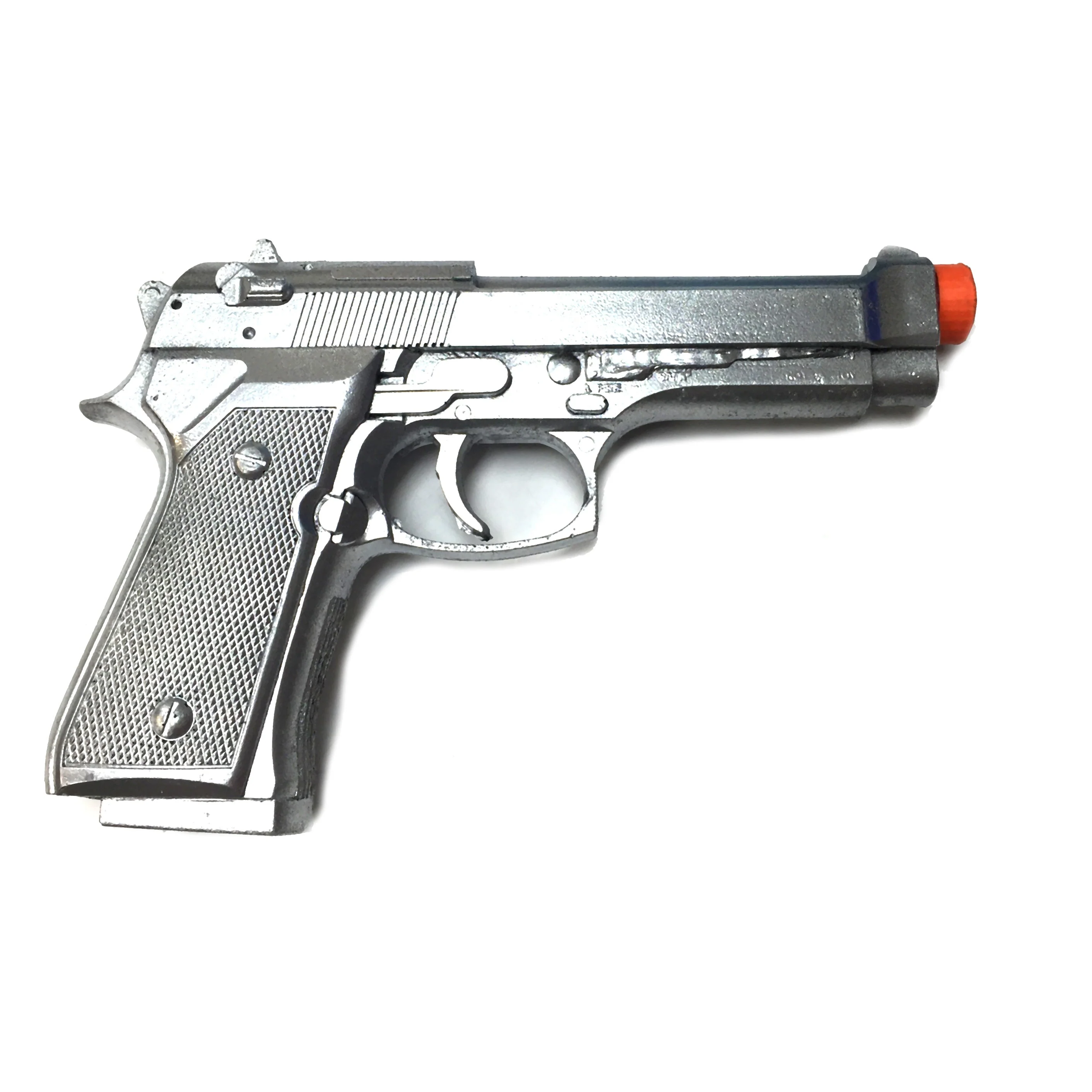 Foam Rubber Beretta 9mm Semi Automatic Style Inert Handgun Prop (Black, Silver, Apocalyptic) - Image 6