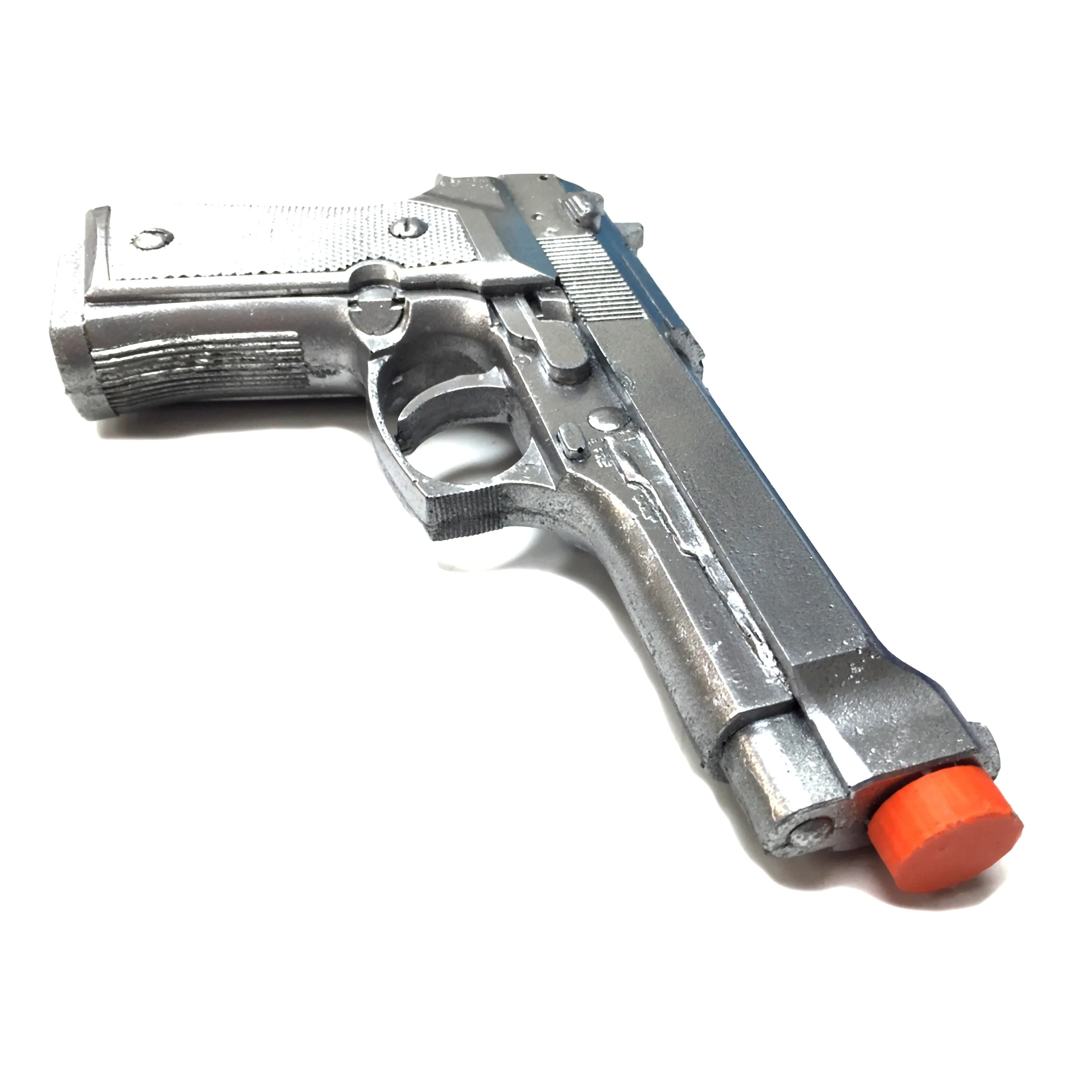 Foam Rubber Beretta 9mm Semi Automatic Style Inert Handgun Prop (Black, Silver, Apocalyptic) - Image 8