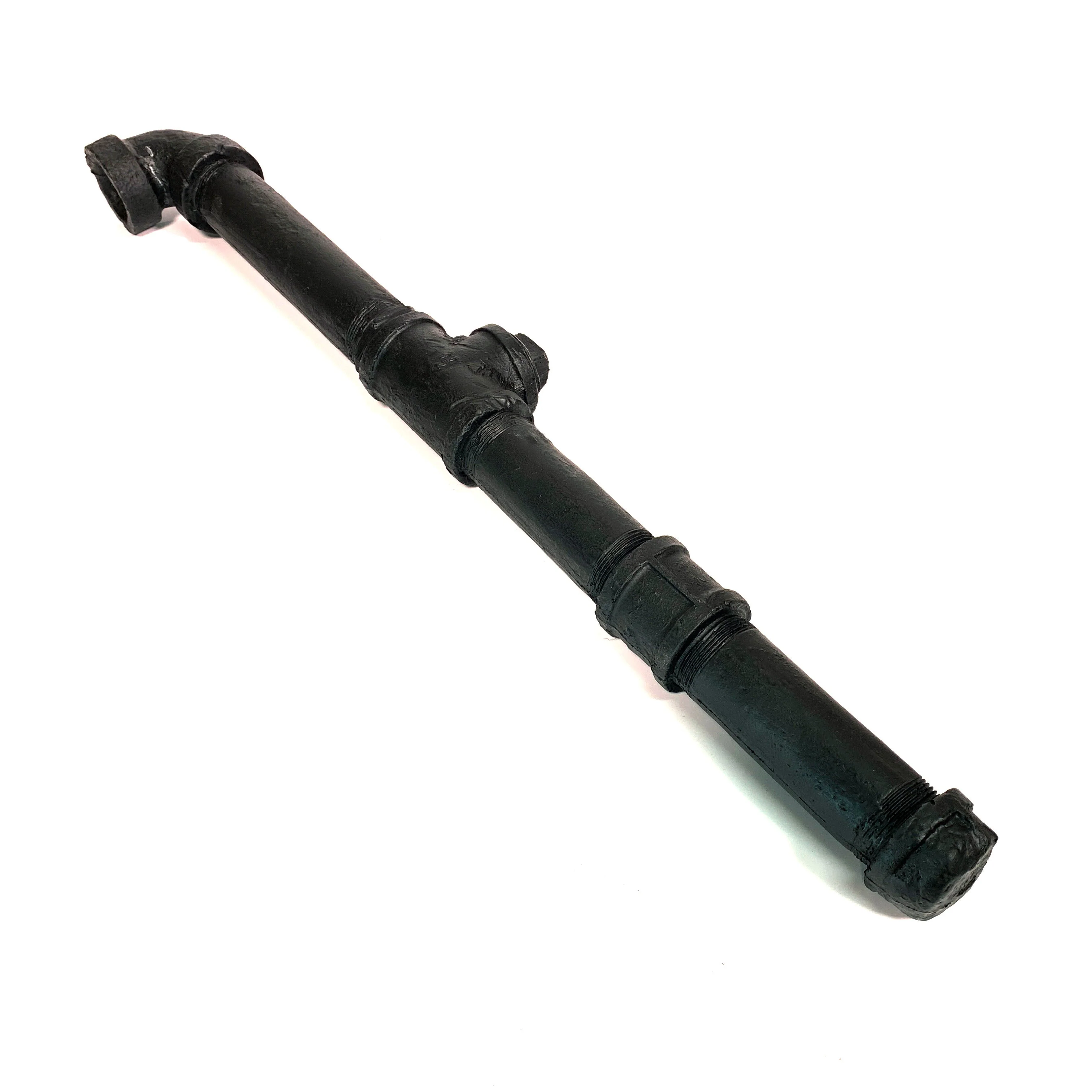 Foam Rubber Metal Pipe with Fittings Action Stunt Prop (Black) - Image 3