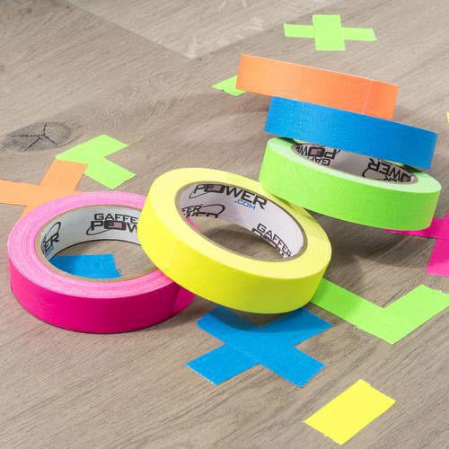 Gaffer Power 1" Gaff Tape 5-Pack 1 Inch x 20 Yards (Fluorescent Green, Pink, Yellow, Orange, Blue) - Image 4