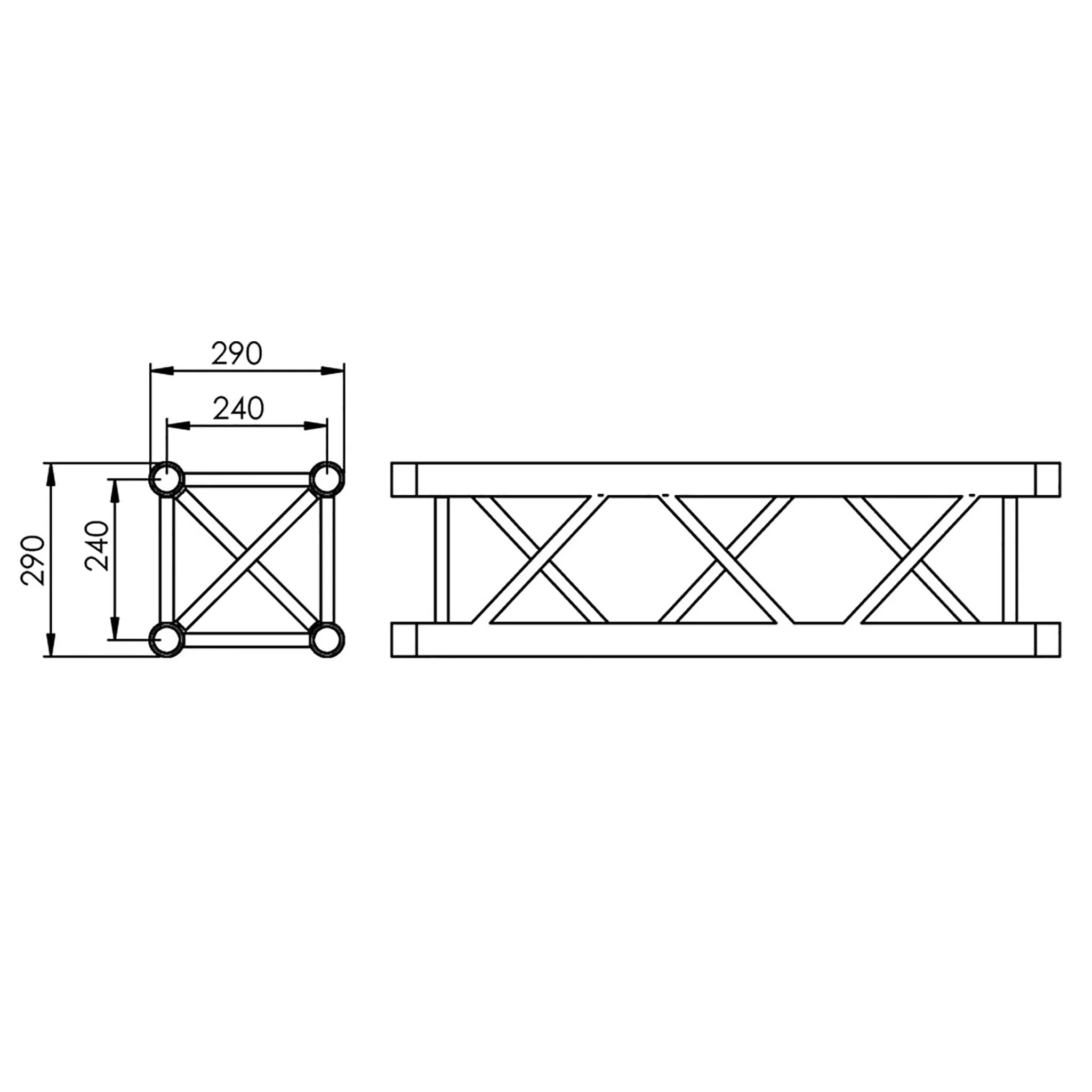 GAMMA GT-290mm Square Truss (Silver) - 1M (3.3ft) - Image 4
