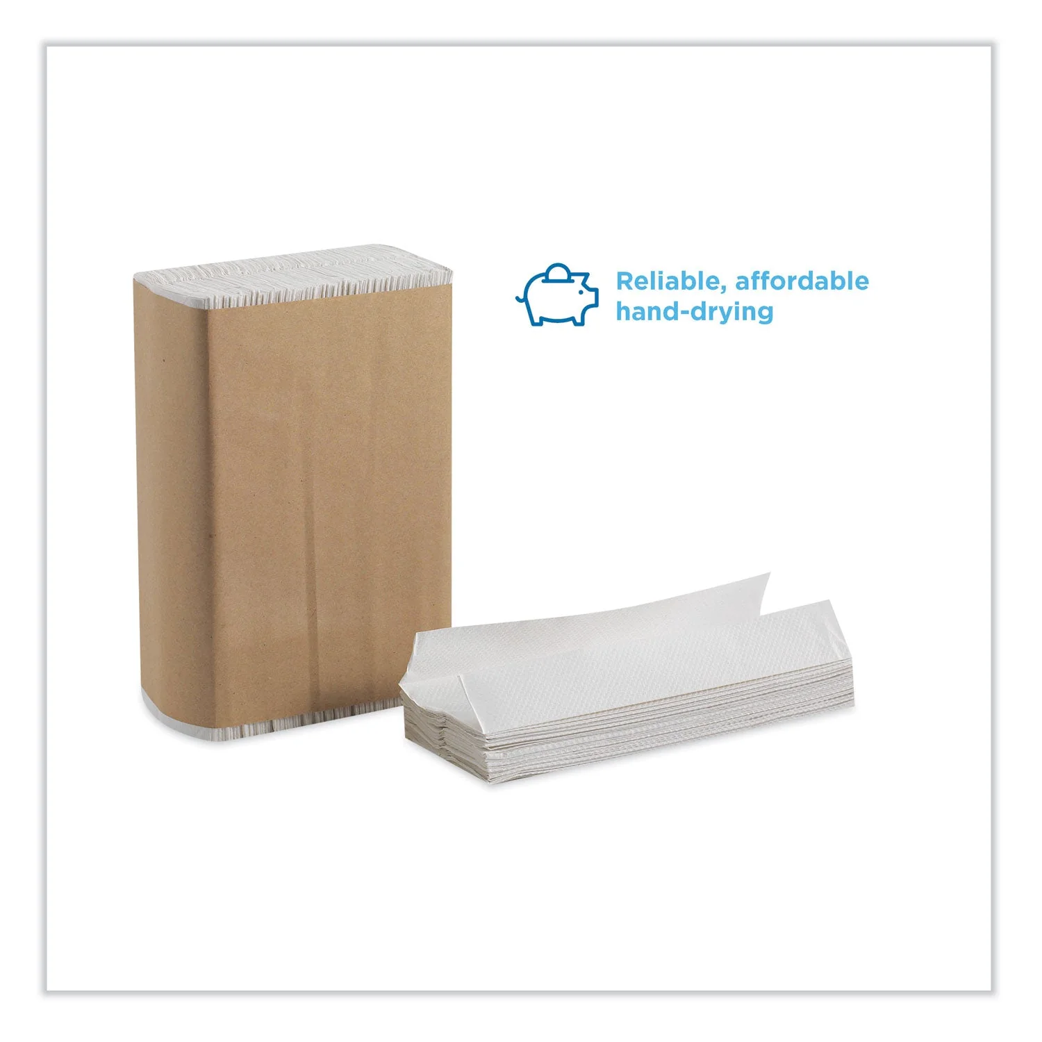 Georgia Pacific Pacific Blue Basic C-Fold Paper Towels, 10.1 x 13.2, White, 240/Pack, 10 Packs/Carton - Image 3
