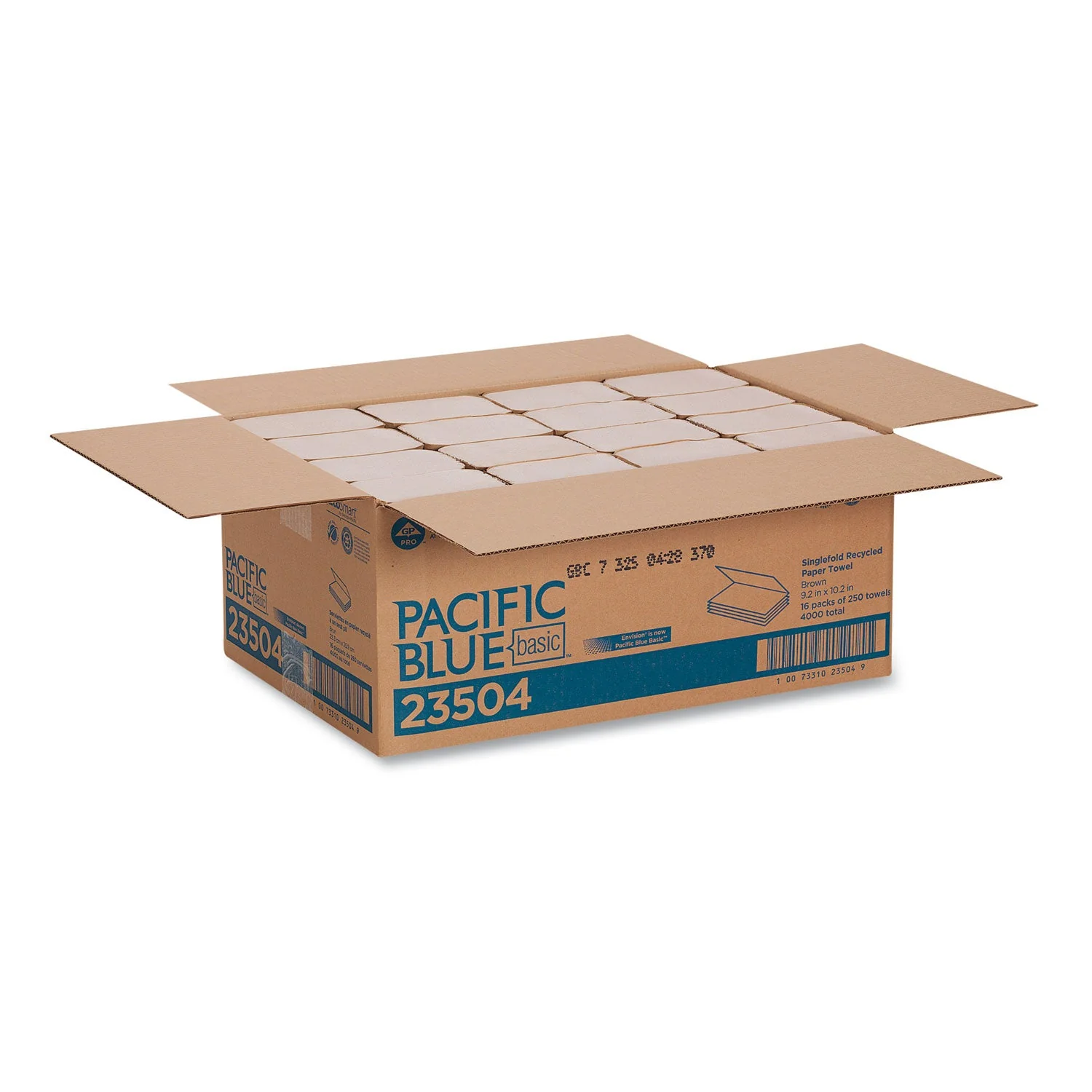 Georgia Pacific Pacific Blue Basic S-Fold Paper Towels, 10.25 x 9.25, Brown, 250/Pack, 16 Packs/Carton - Image 4
