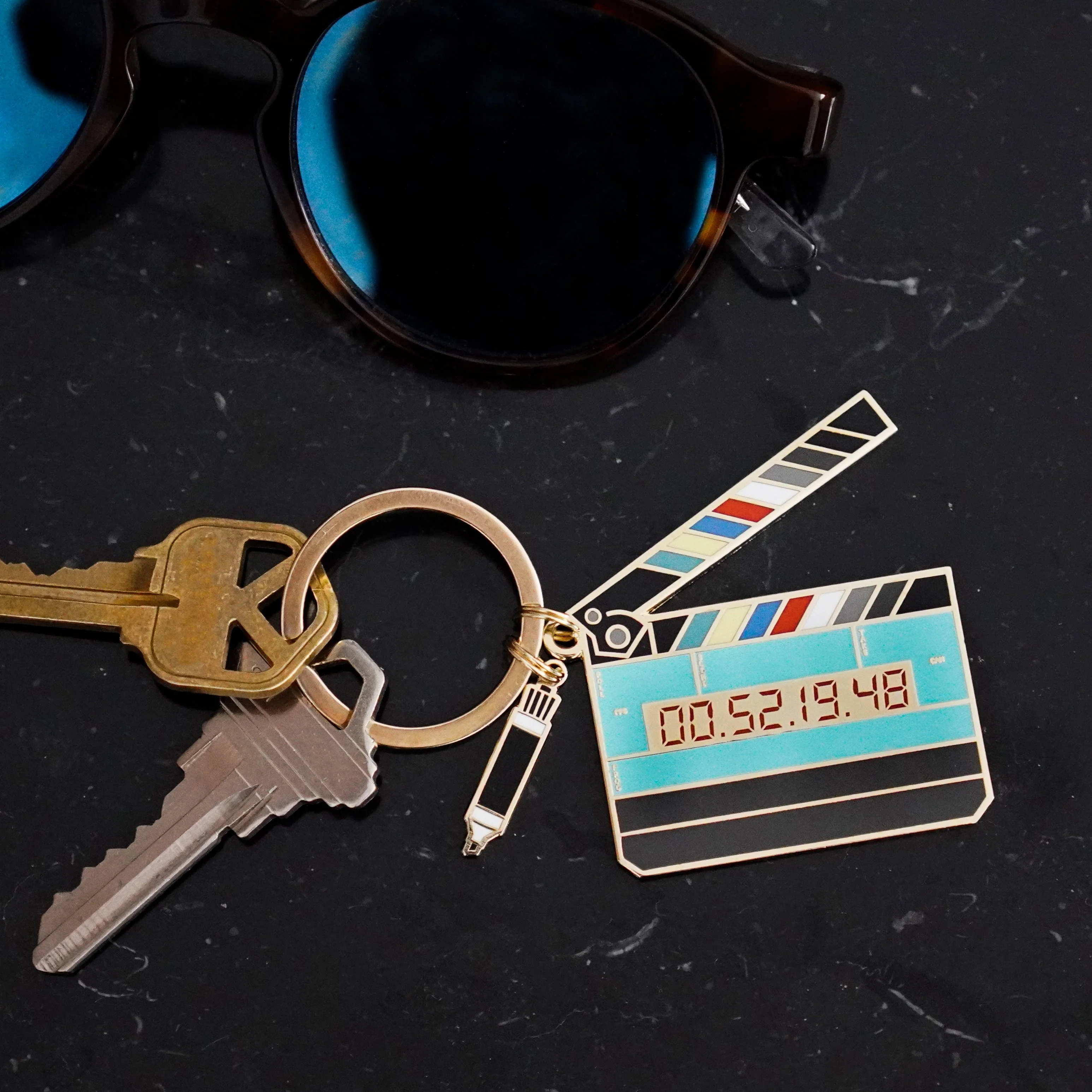Glow in the Dark Large Timecode Slate Keychain - Image 4