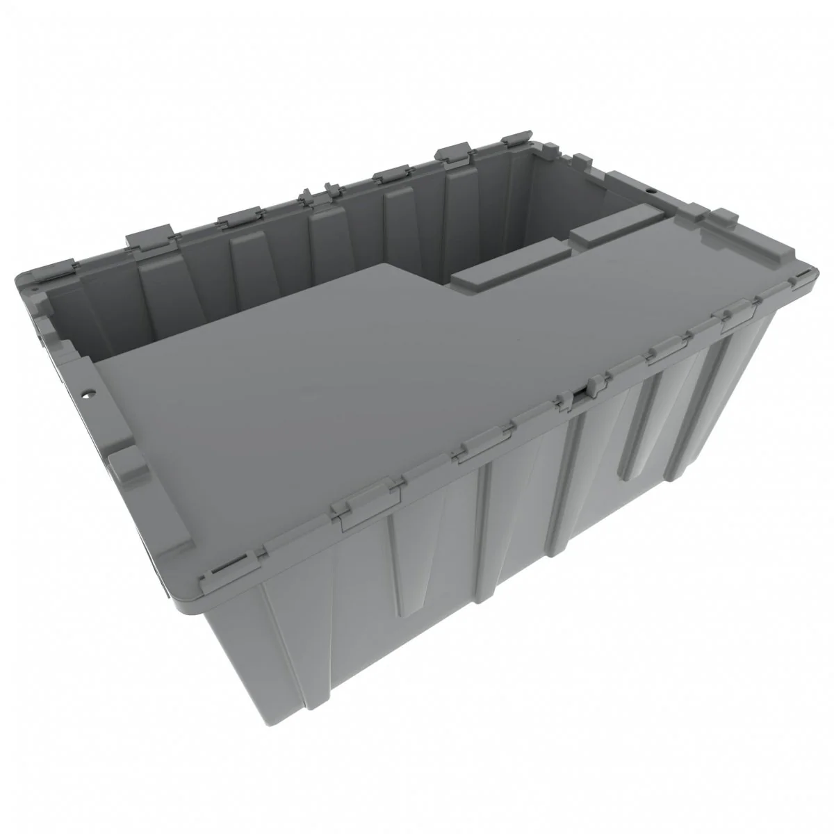 Heavy Duty 1.3 CU FT / 9 Gallon Attached Lid Plastic Tote Storage Container (Black, Blue, Green, Grey, Yellow, Red) - Image 10