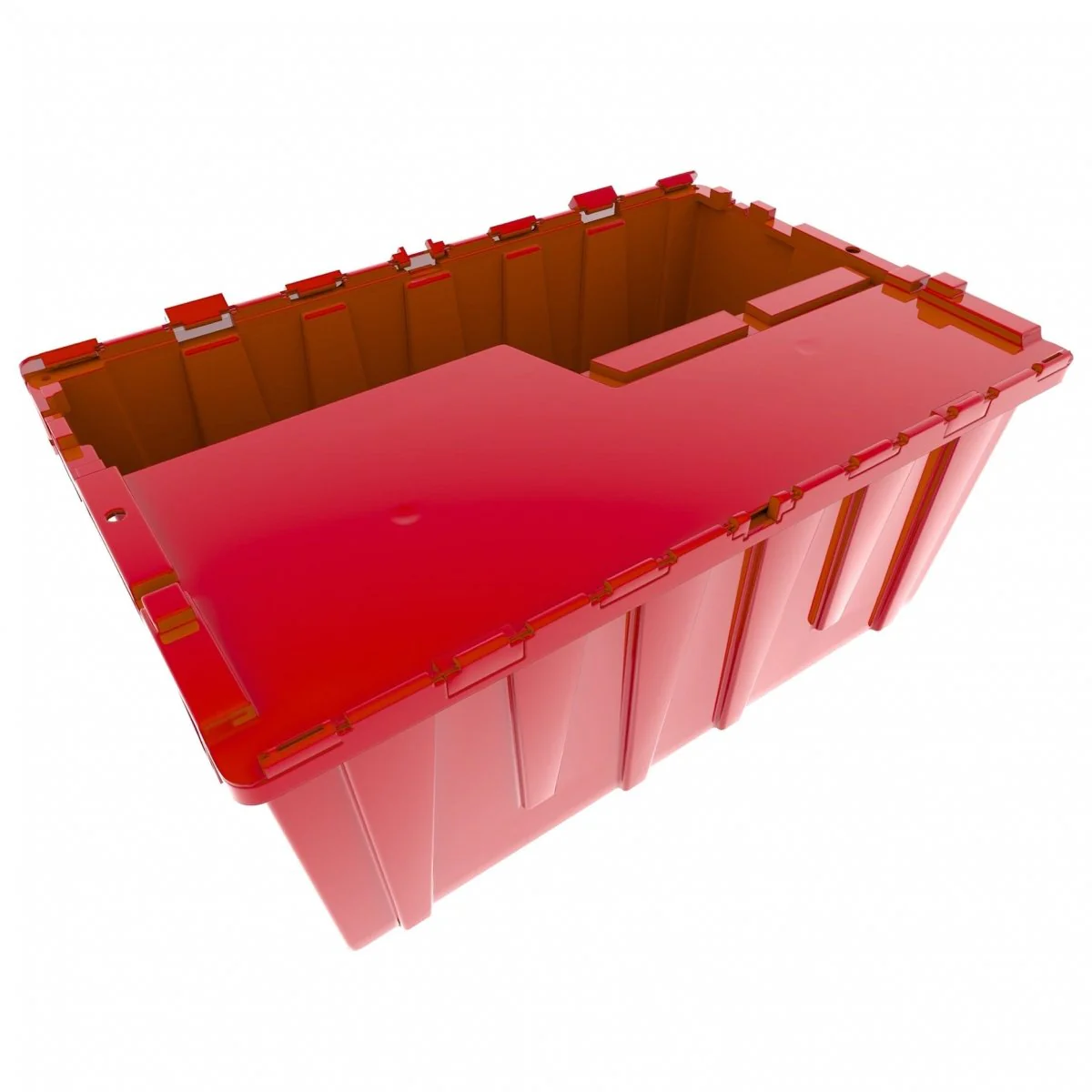 Heavy Duty 1.3 CU FT / 9 Gallon Attached Lid Plastic Tote Storage Container (Black, Blue, Green, Grey, Yellow, Red) - Image 11