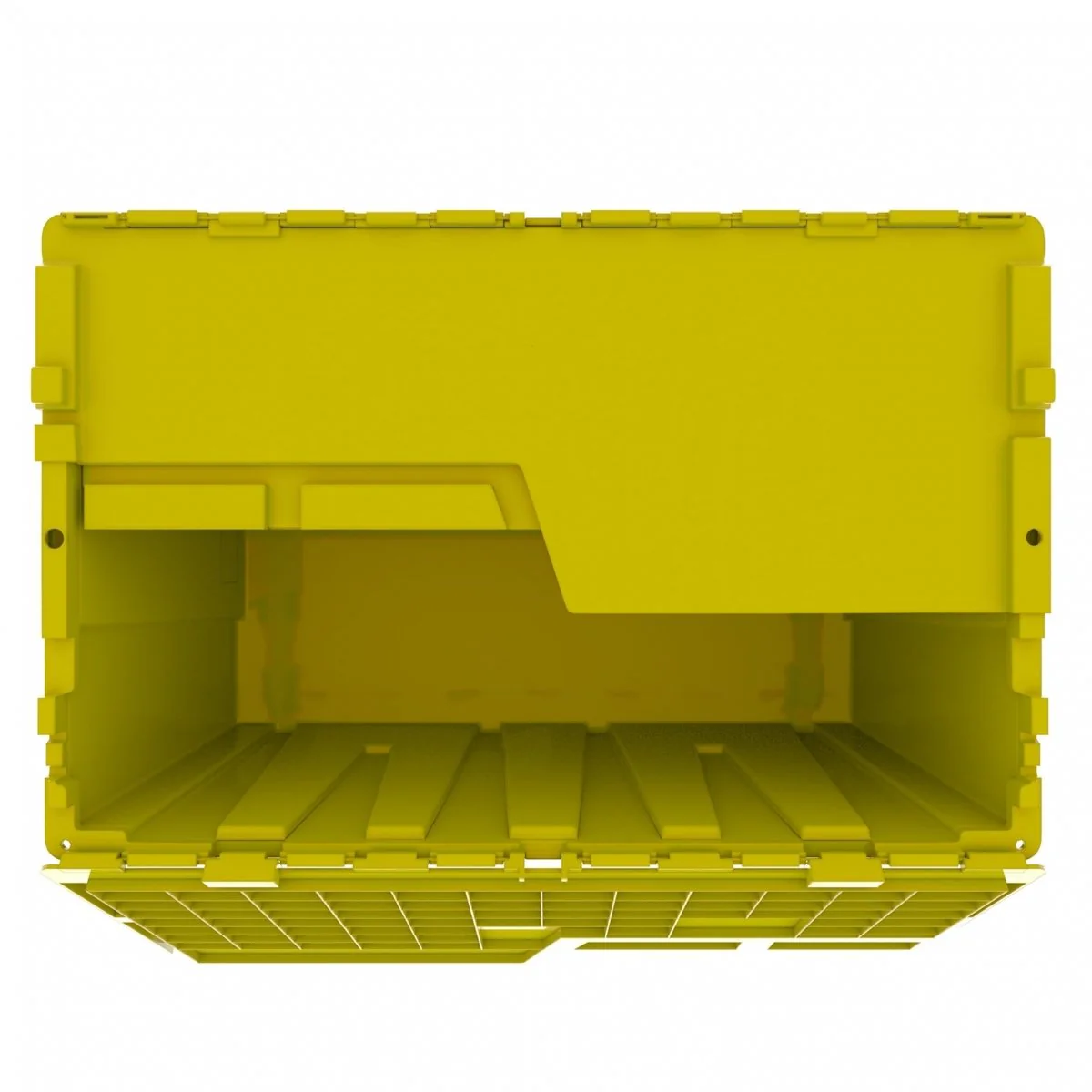 Heavy Duty 1.3 CU FT / 9 Gallon Attached Lid Plastic Tote Storage Container (Black, Blue, Green, Grey, Yellow, Red) - Image 12