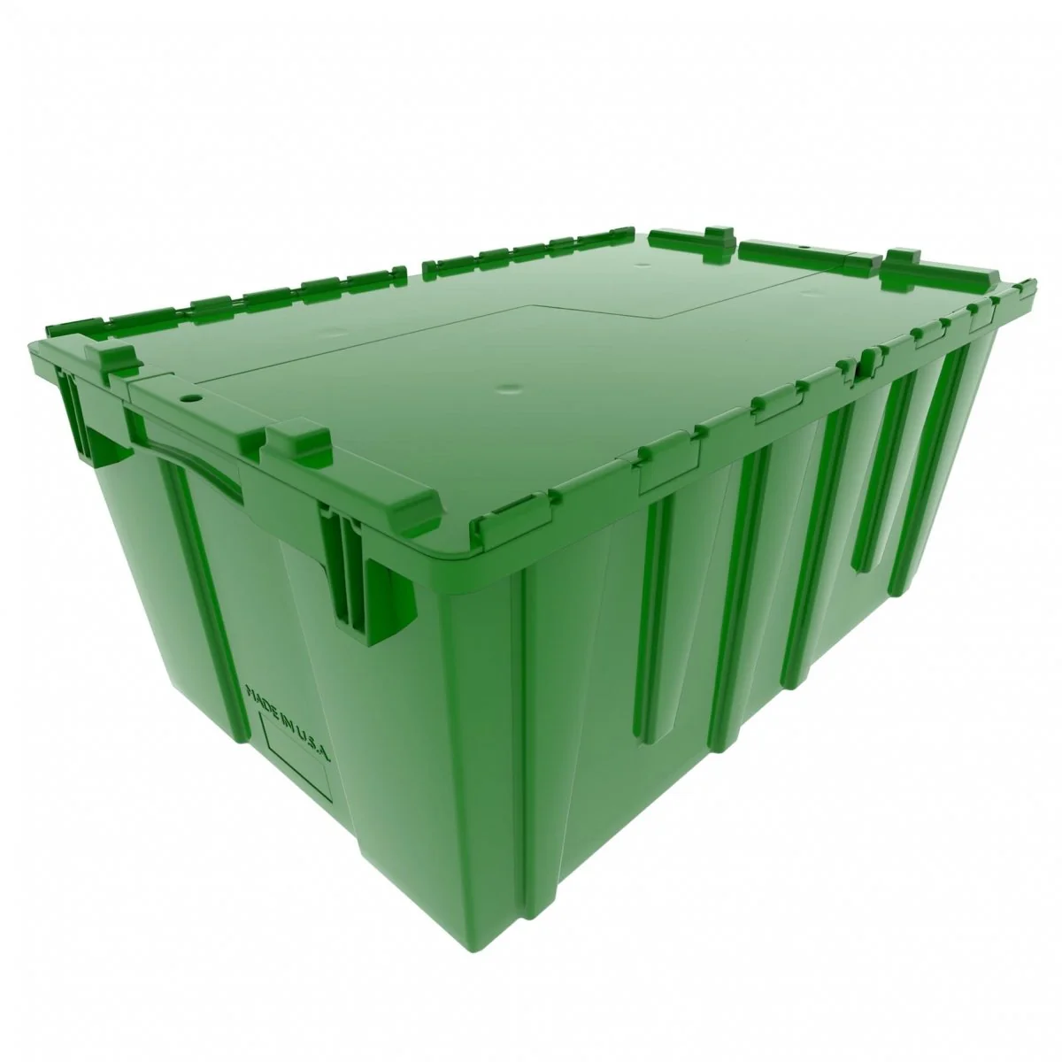 Heavy Duty 1.3 CU FT / 9 Gallon Attached Lid Plastic Tote Storage Container (Black, Blue, Green, Grey, Yellow, Red) - Image 4