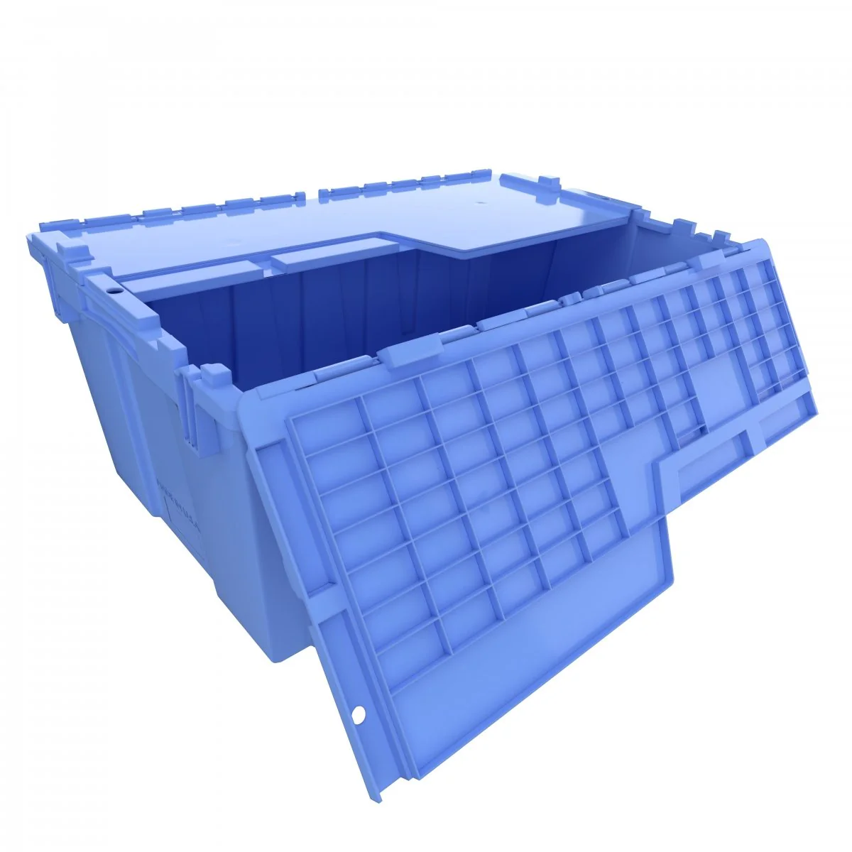 Heavy Duty 1.3 CU FT / 9 Gallon Attached Lid Plastic Tote Storage Container (Black, Blue, Green, Grey, Yellow, Red) - Image 8