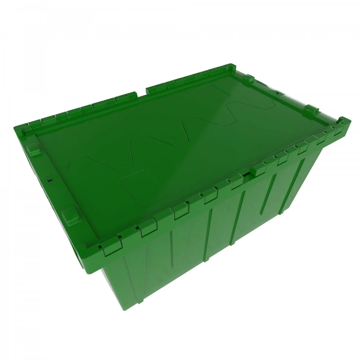 Heavy Duty 1.7 CU. FT / 12 Gallon Hinged Lid Plastic Tote Storage Container (Black, Blue, Grey, Green, Red) - Image 6