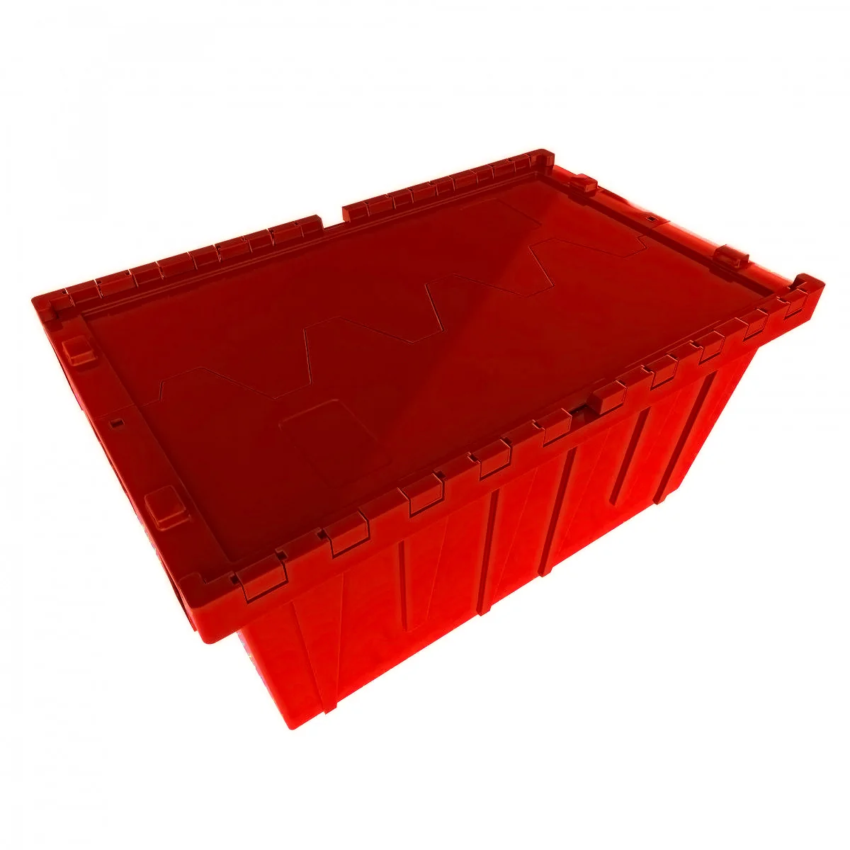 Heavy Duty 1.7 CU. FT / 12 Gallon Hinged Lid Plastic Tote Storage Container (Black, Blue, Grey, Green, Red) - Image 8