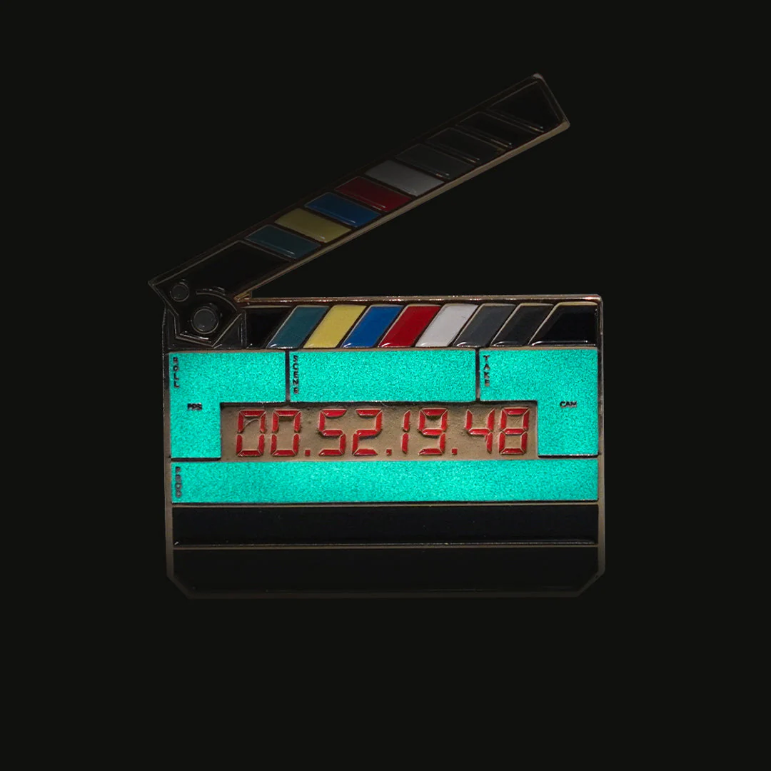 Jumbo Timecode Slate Enamel Pin (Glow in the Dark) - Image 4