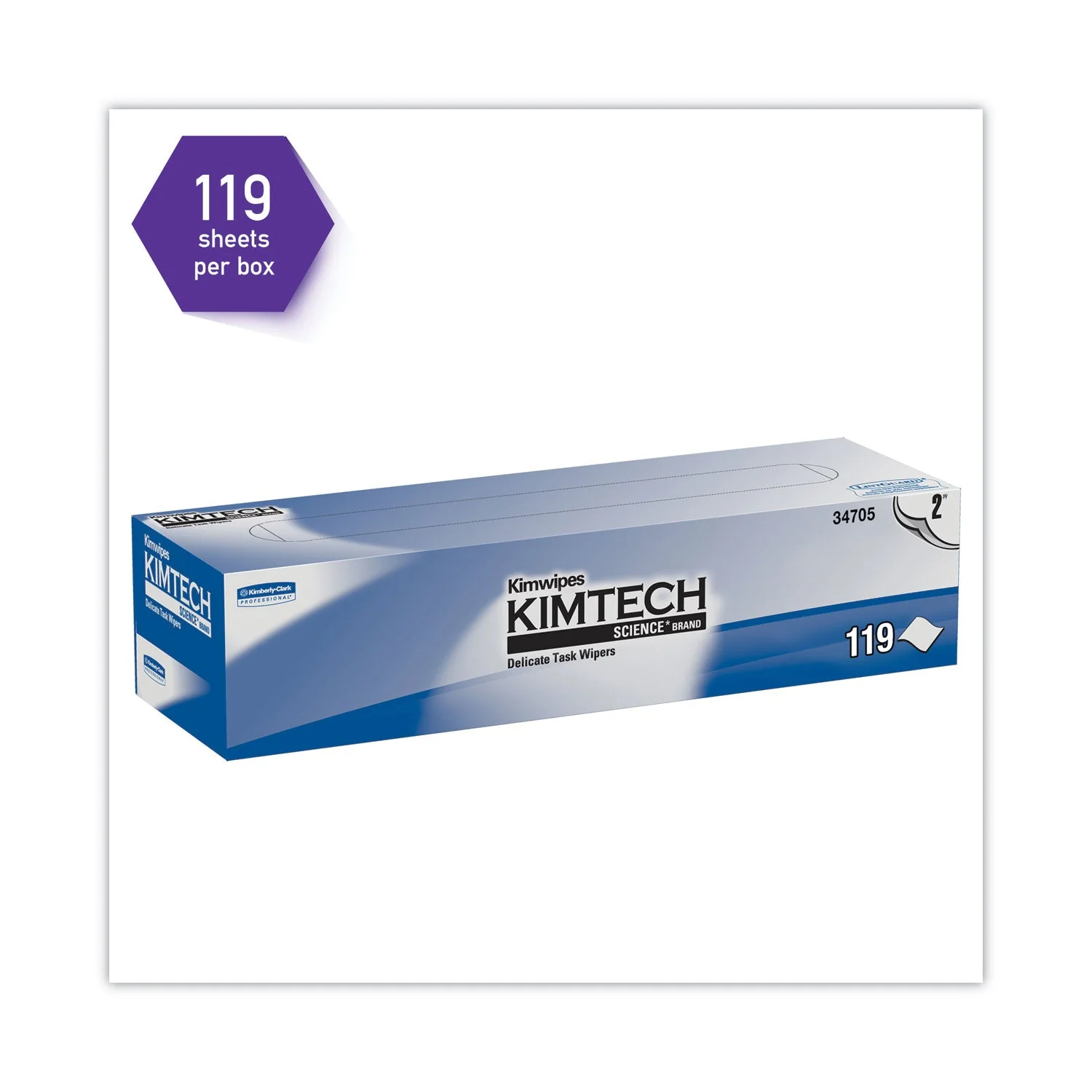 Kimtech 34705 Kimwipes Delicate Task Wipers 2-Ply 11.8 x 11.8, 120/Box, 15 Boxes/Carton - Image 4