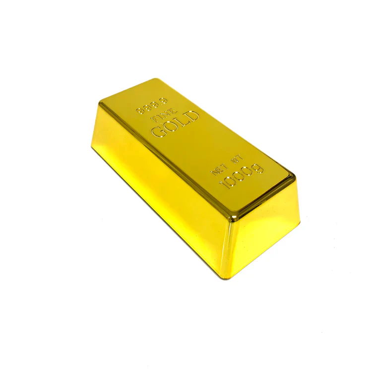 Large Gold Bar Plastic Replica - Lightweight Hollow Prop - Image 3