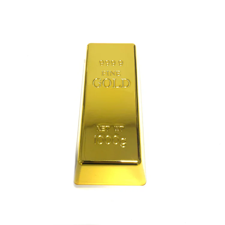 Large Gold Bar Plastic Replica - Lightweight Hollow Prop - Image 4