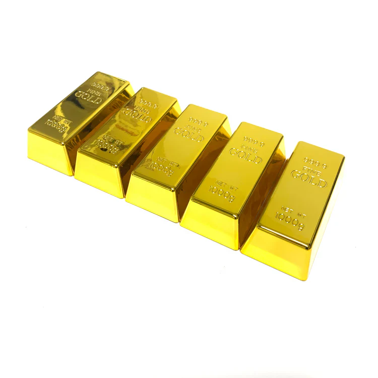 Large Gold Bar Plastic Replica - Lightweight Hollow Prop - Image 5