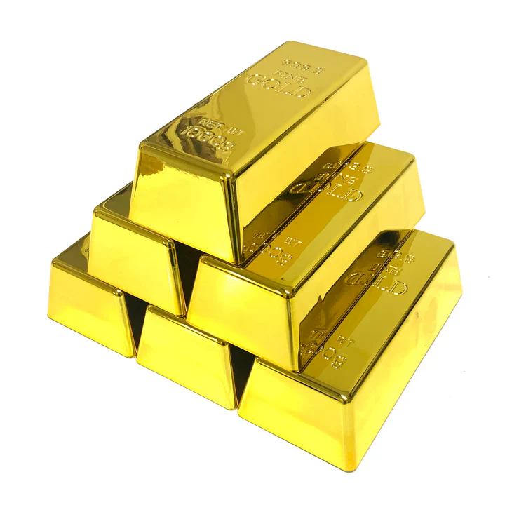 Large Gold Bar Plastic Replica - Lightweight Hollow Prop - Image 6