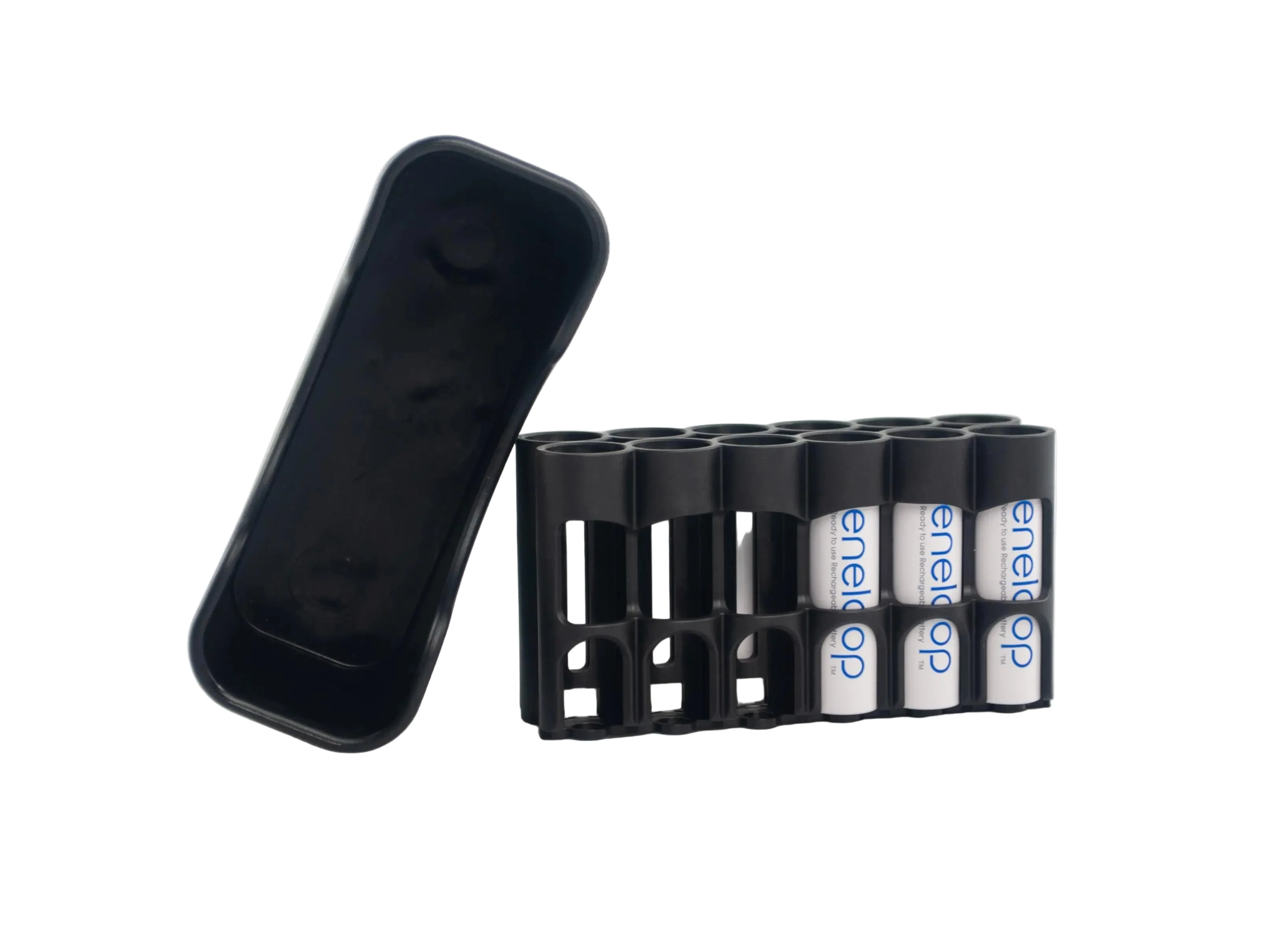 Storacell Magnetic AA 12 Pack Battery Caddy Embedded with Cradle (Black) - Image 2