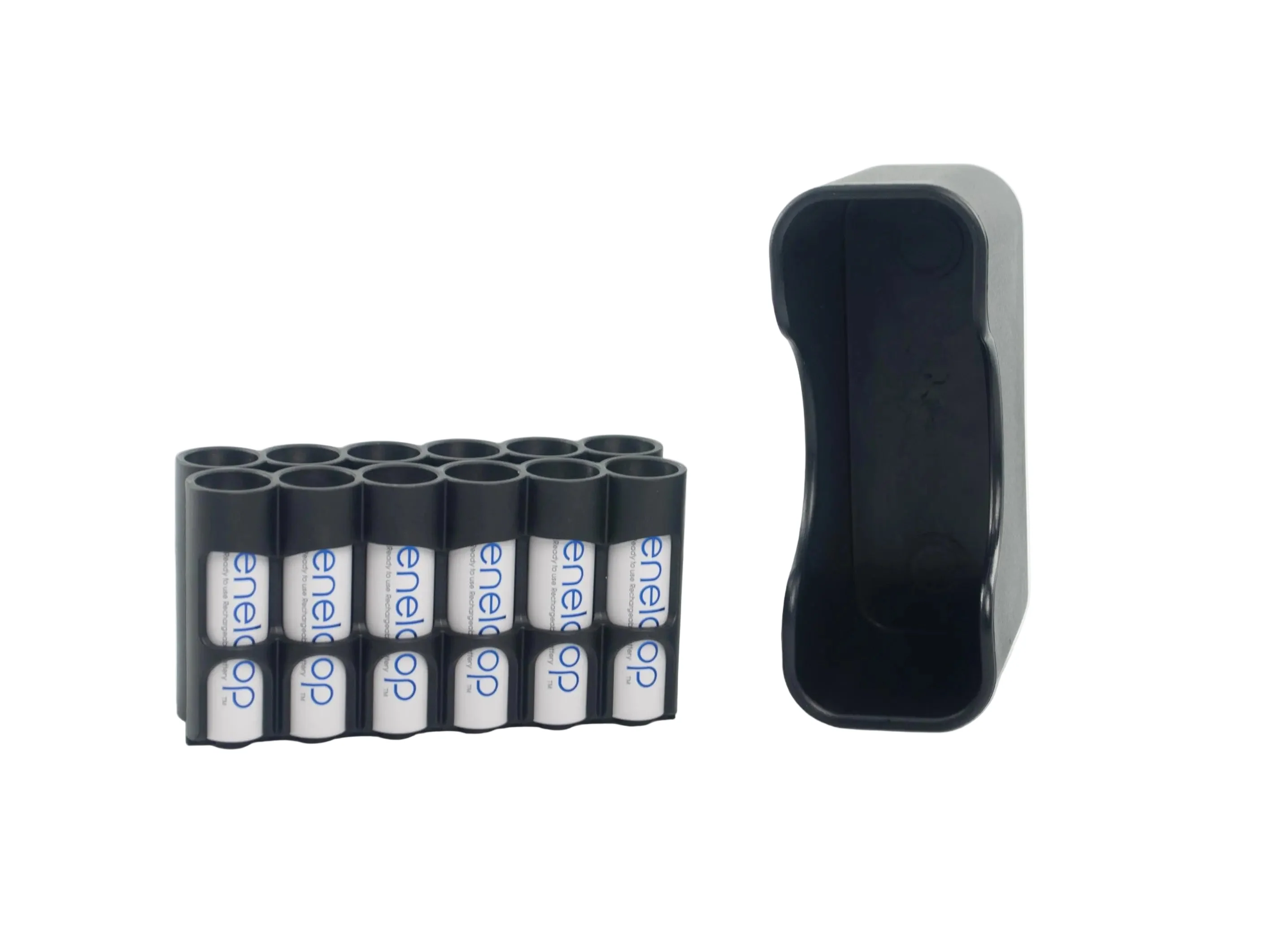 Storacell Magnetic AA 12 Pack Battery Caddy Embedded with Cradle (Black) - Image 4