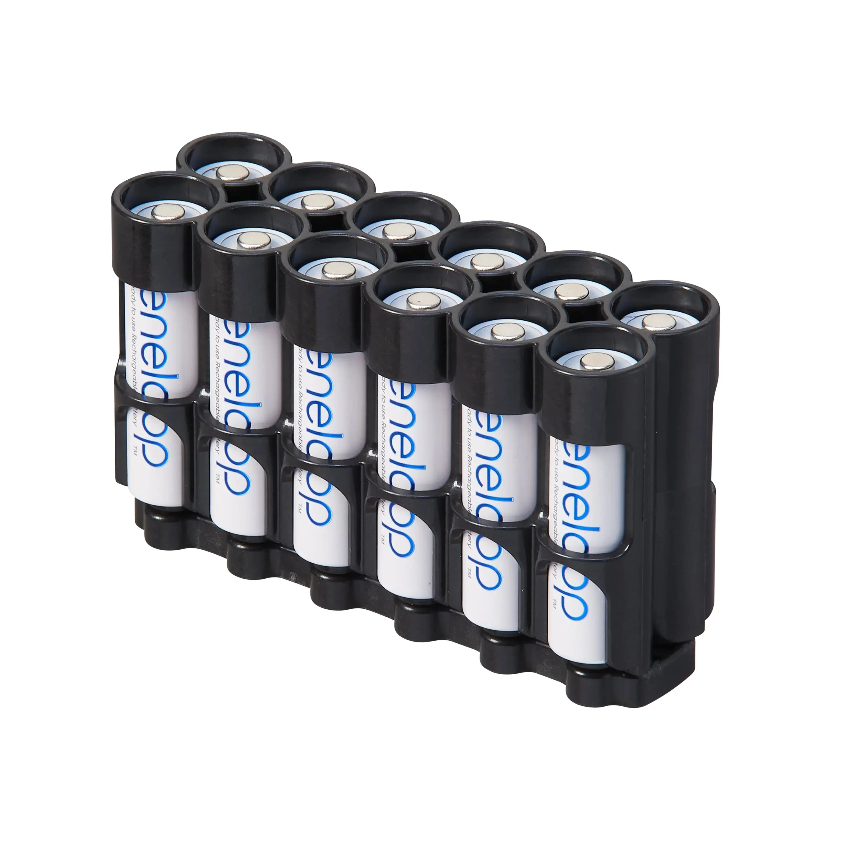 Storacell  Magnetic AA 12 Pack Strip Battery Caddy With Cradle (Black) - Image 2