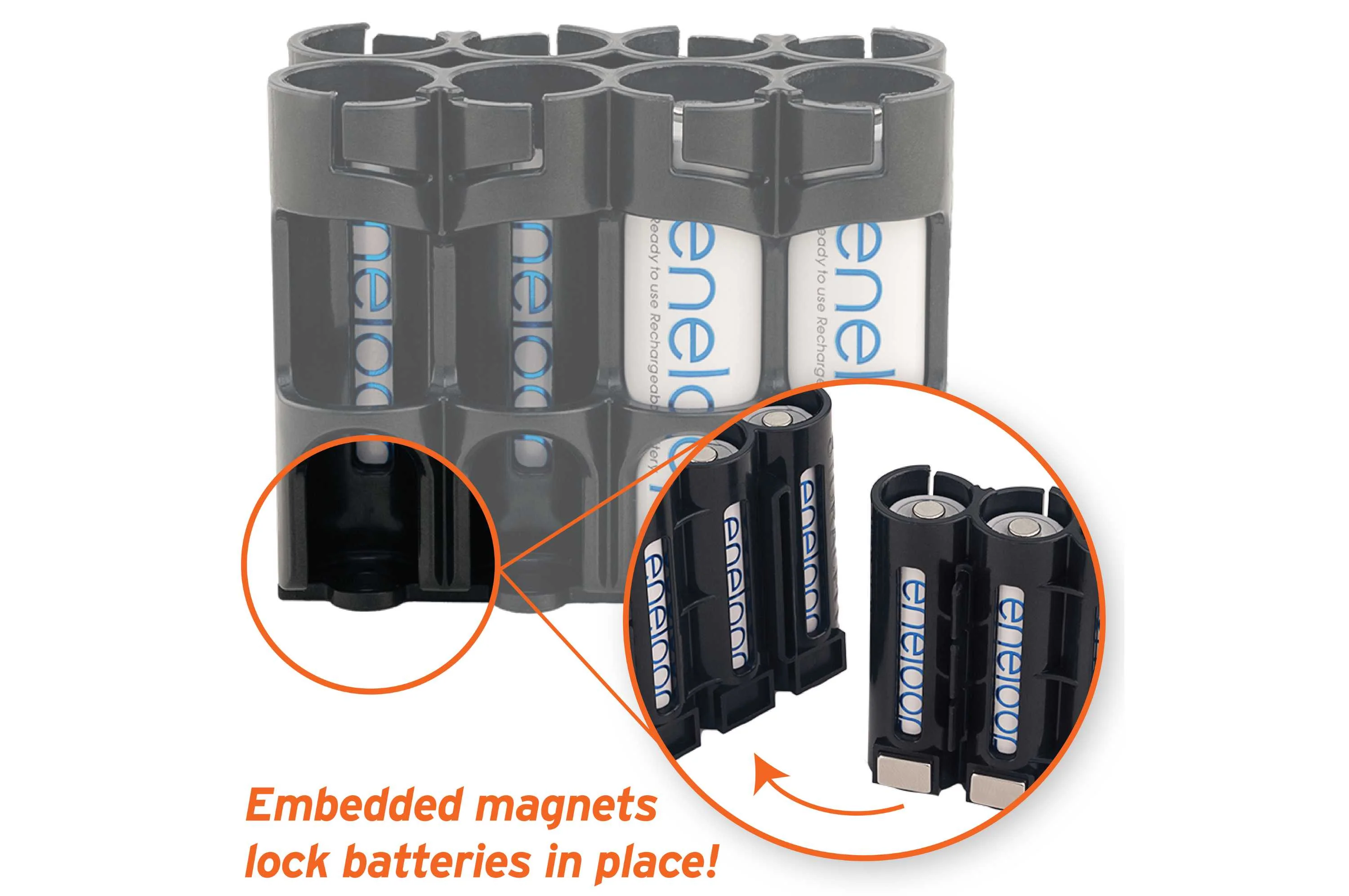 Storacell Magnetic AAA 12 Pack Battery Caddy (Black) - Image 5