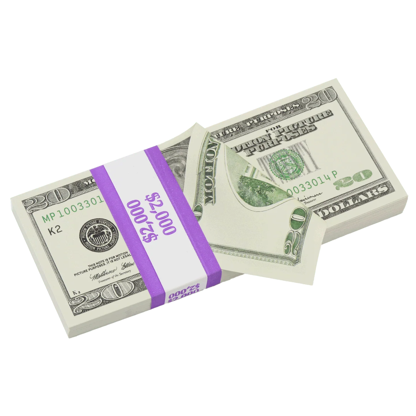 Money Prop - 2000 Series $20 Full Print $2,000 Stack - Image 2